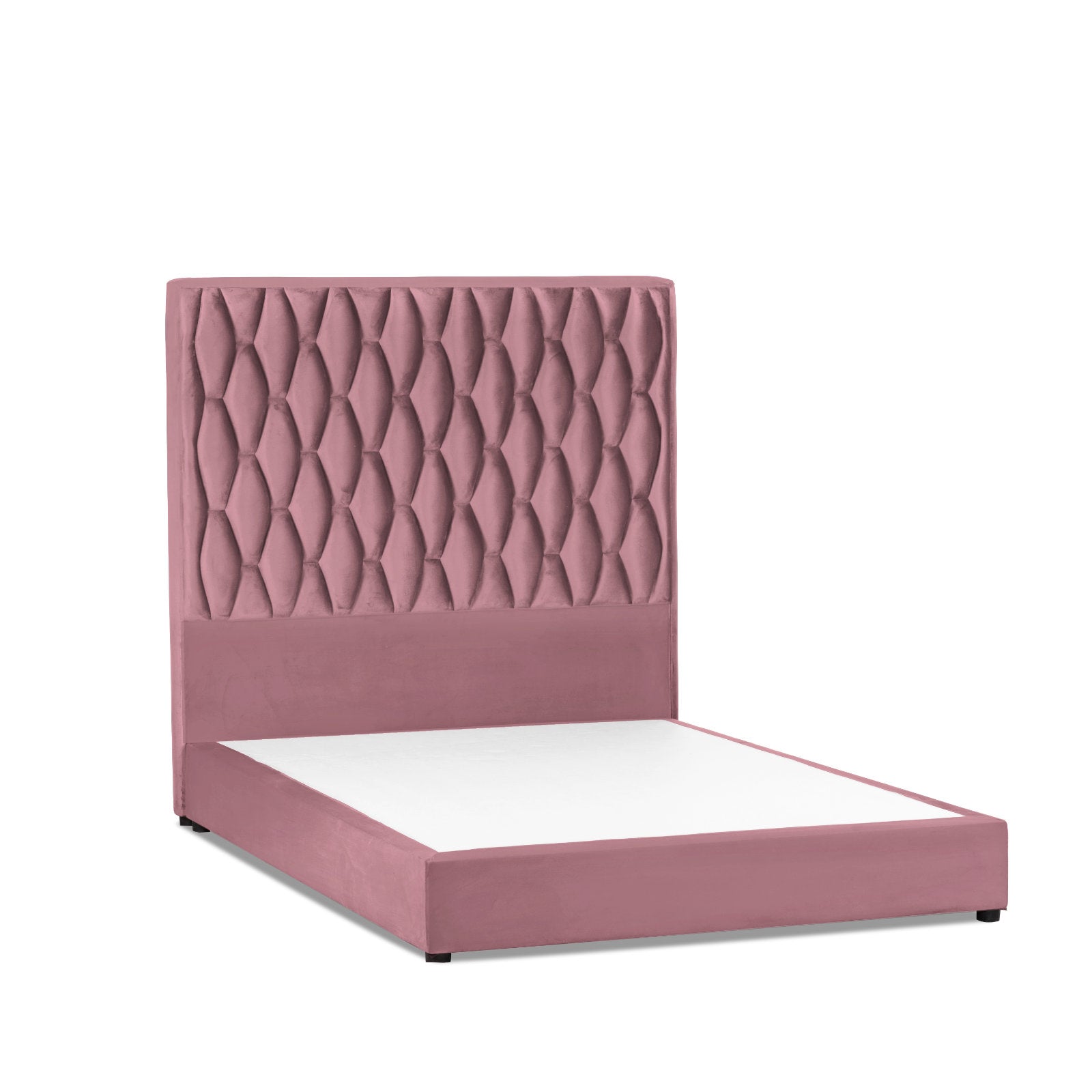 In House | Alex Bed Frame Velvet Light Pink 200x150