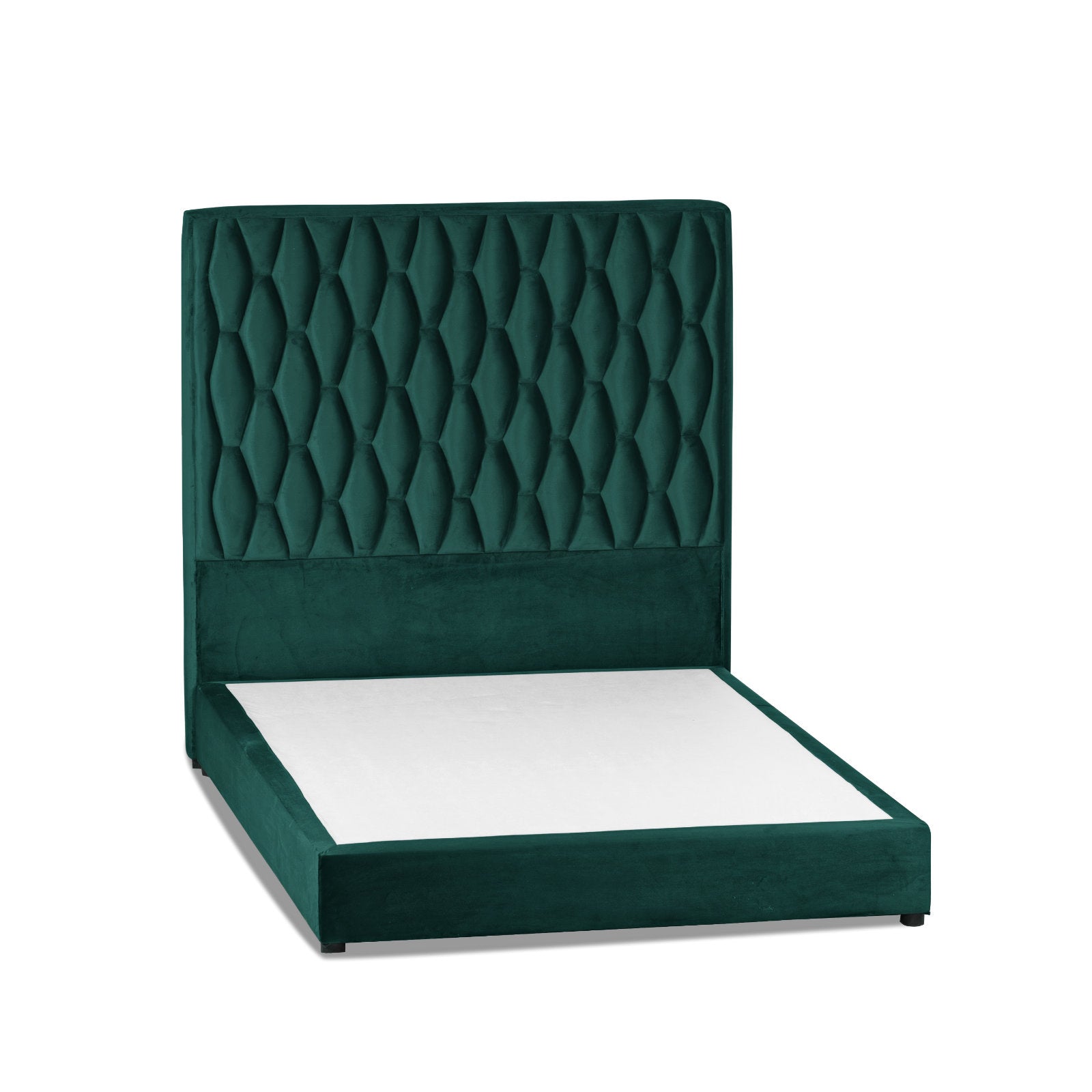 In House | Alex Bed Frame Velvet Dark Green 200x90
