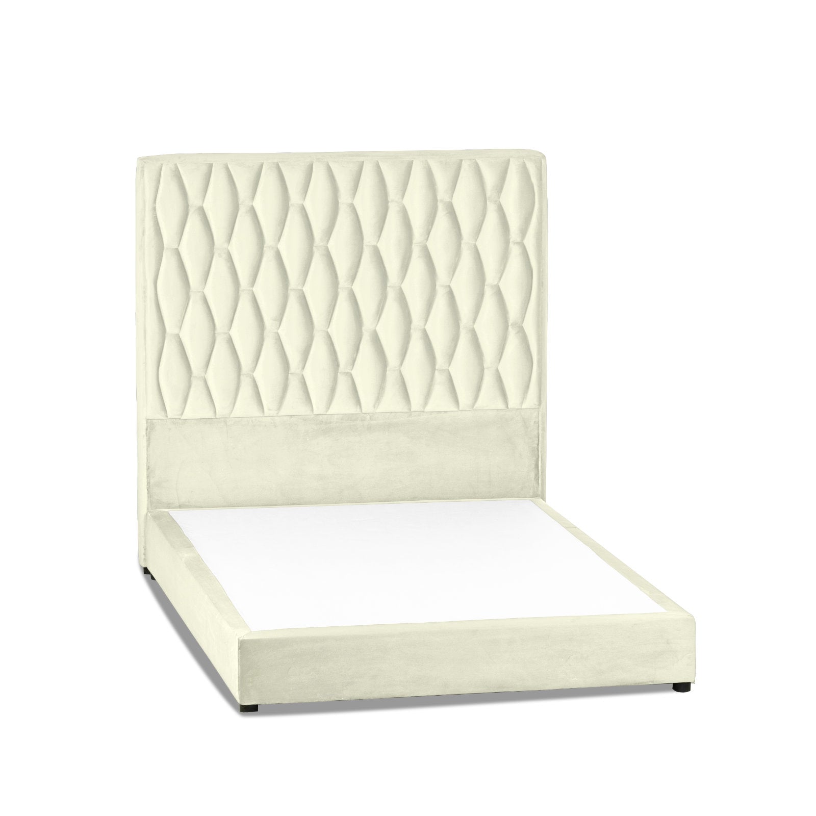 In House | Alex Bed Frame Velvet Ivory 200x100