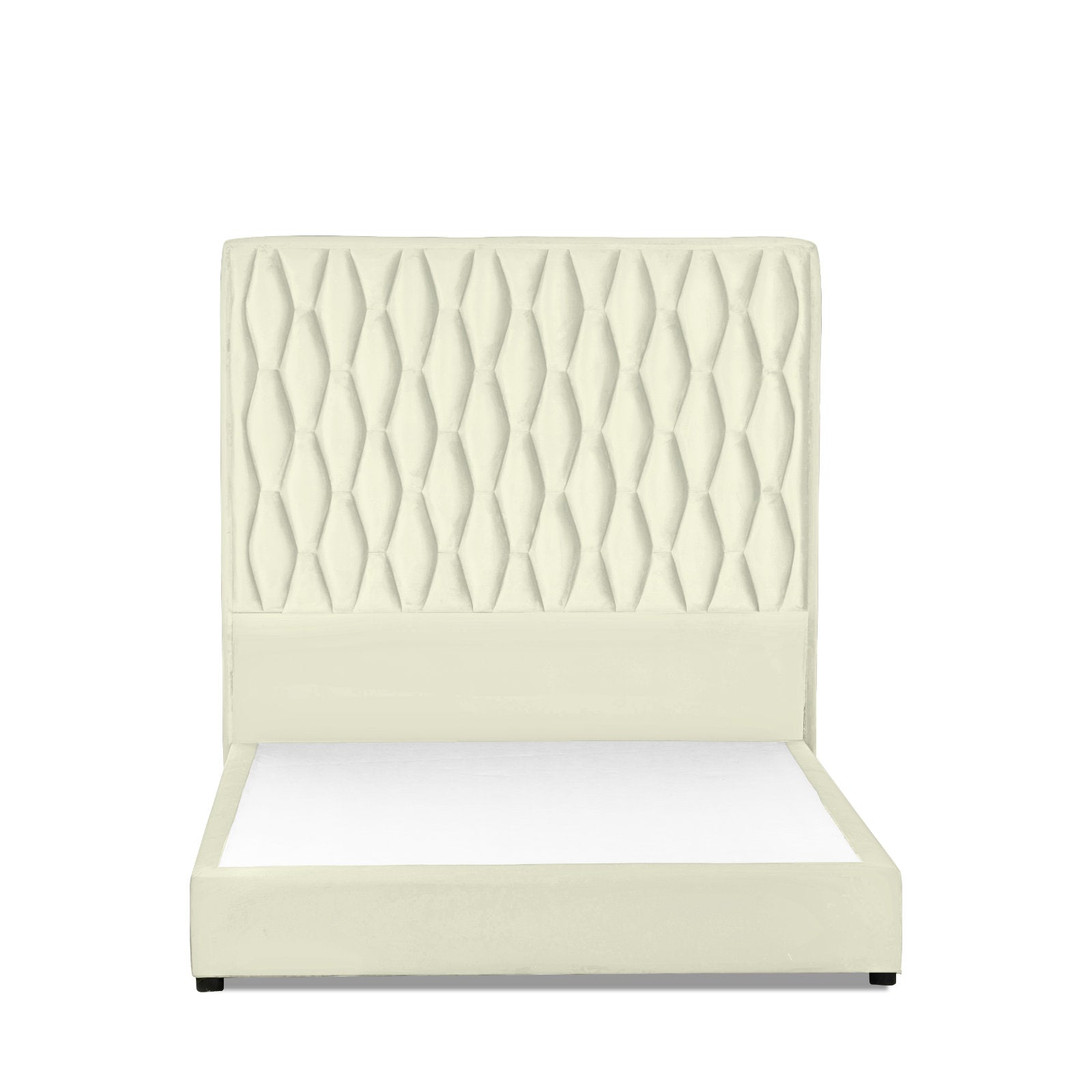 In House | Alex Bed Frame Velvet Ivory 200x100