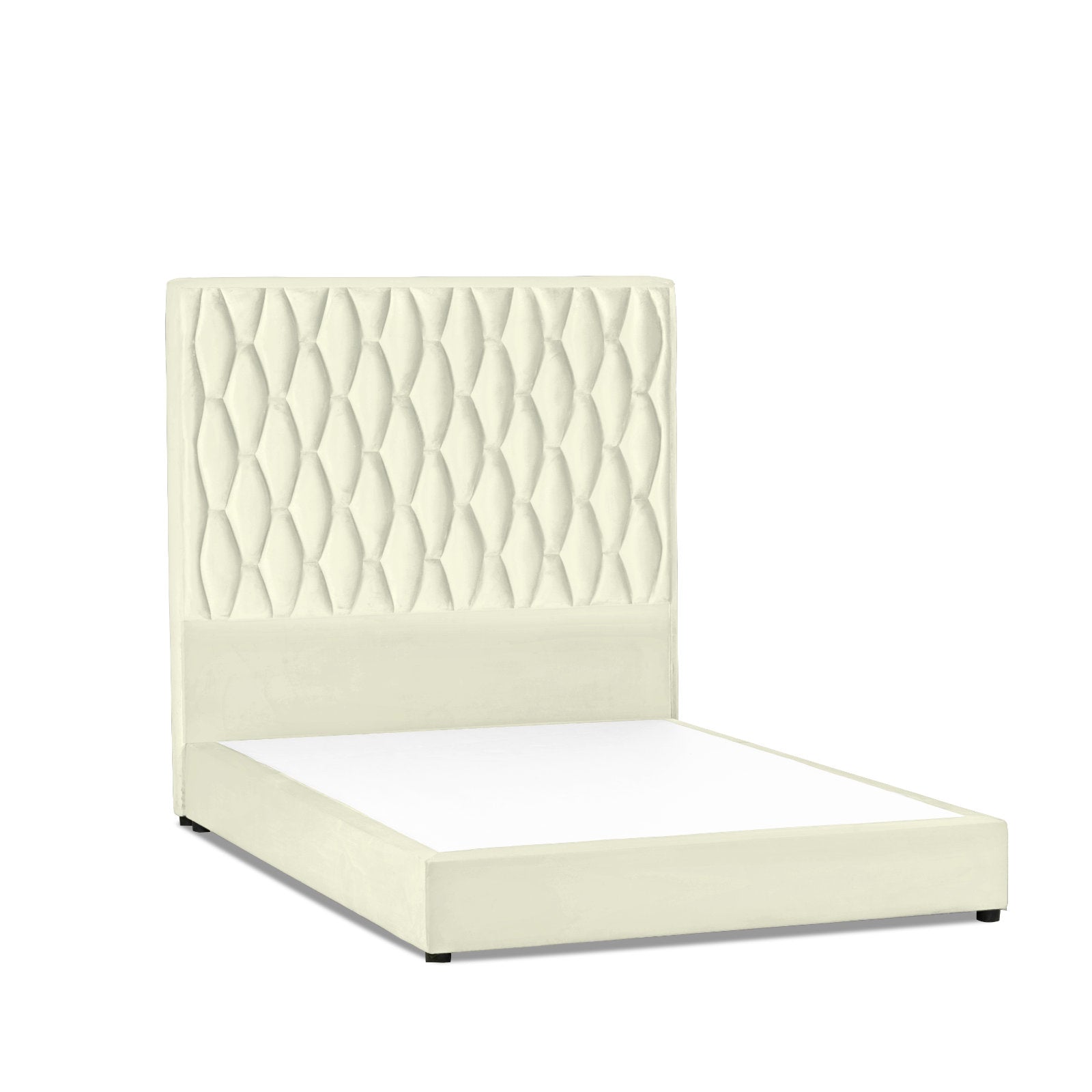 In House | Alex Bed Frame Velvet Ivory 200x150
