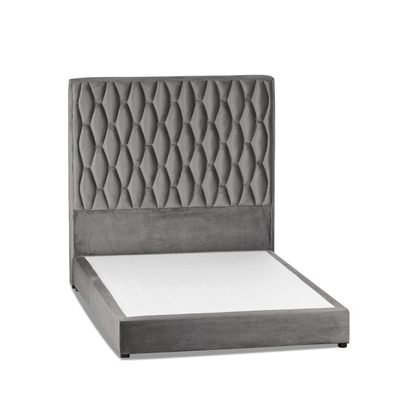 In House | Alex Bed Frame Velvet Grey 200x90