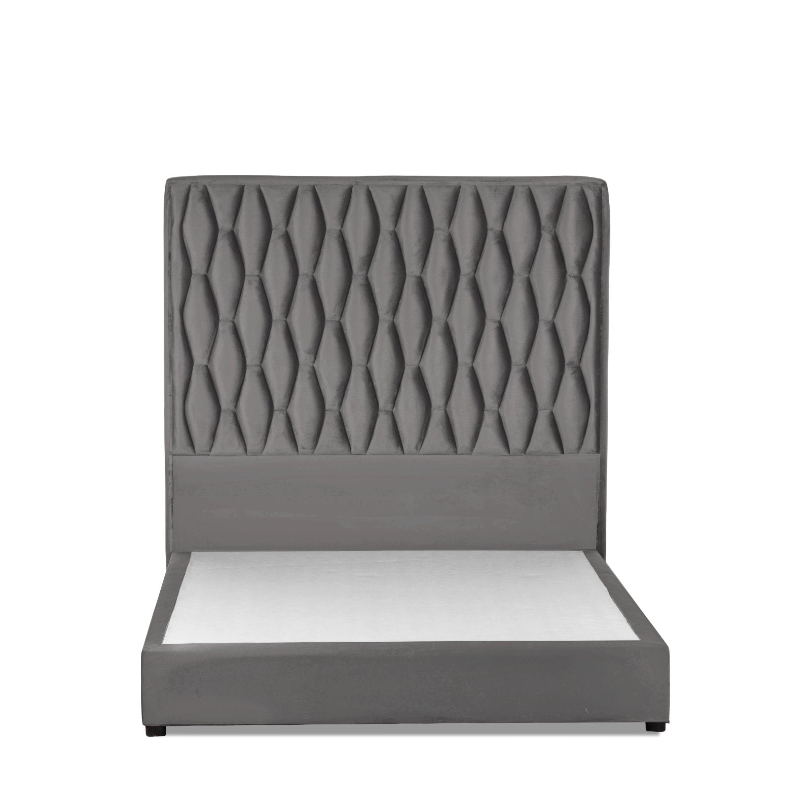 In House | Alex Bed Frame Velvet Grey 200x90