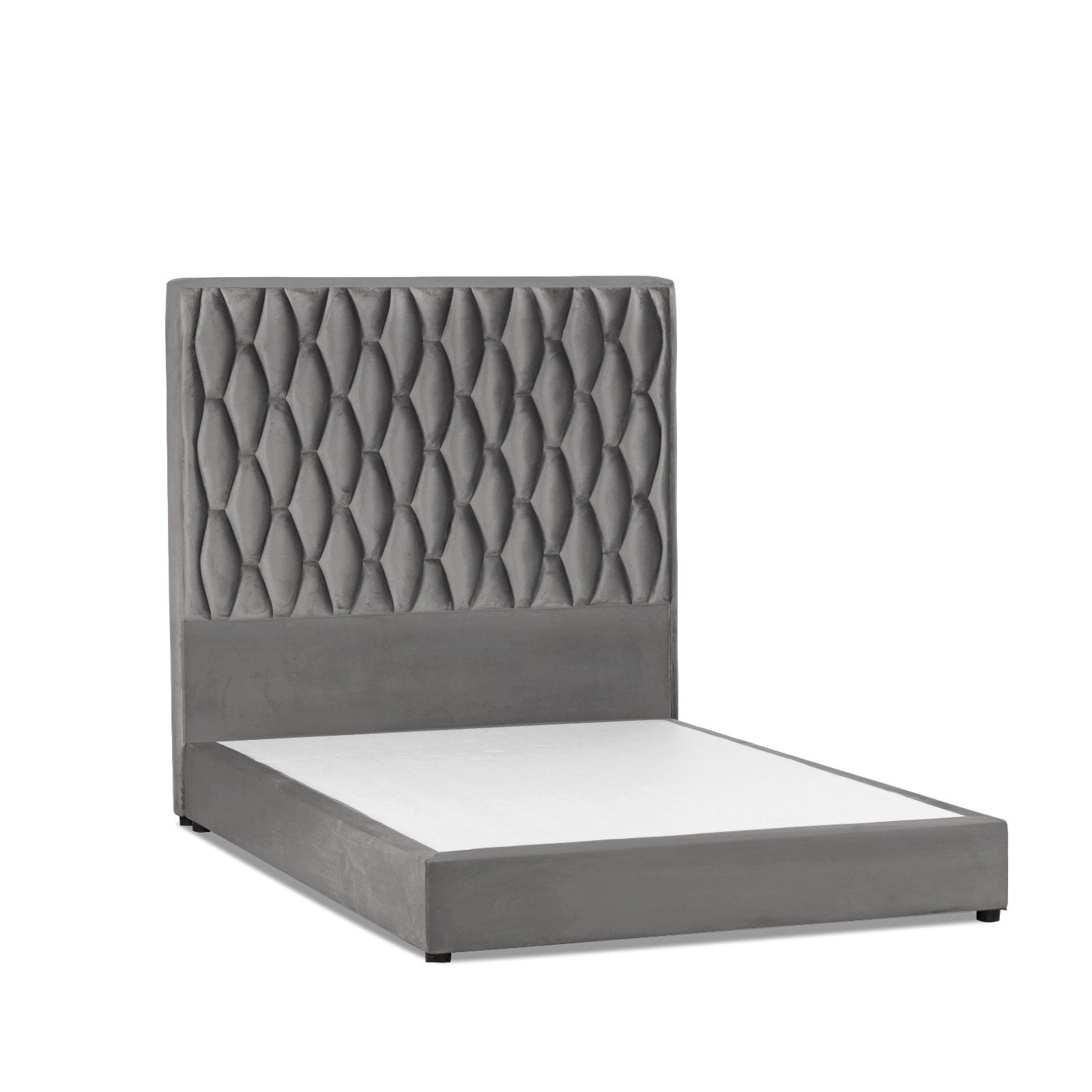 In House | Taj Mahal Bed Frame Velvet Grey 200x200