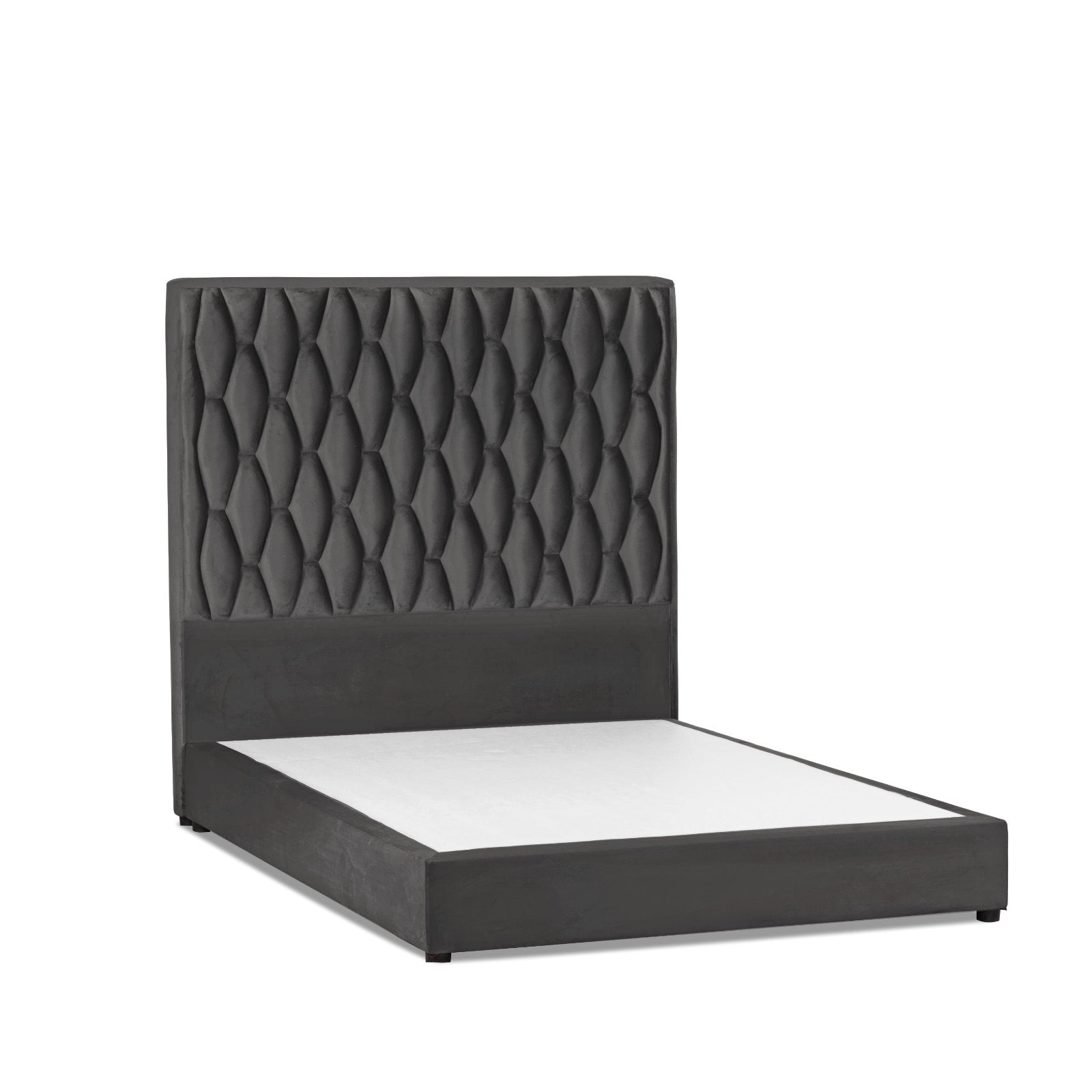 In House | Taj Mahal Bed Frame Velvet Dark Grey 200x200