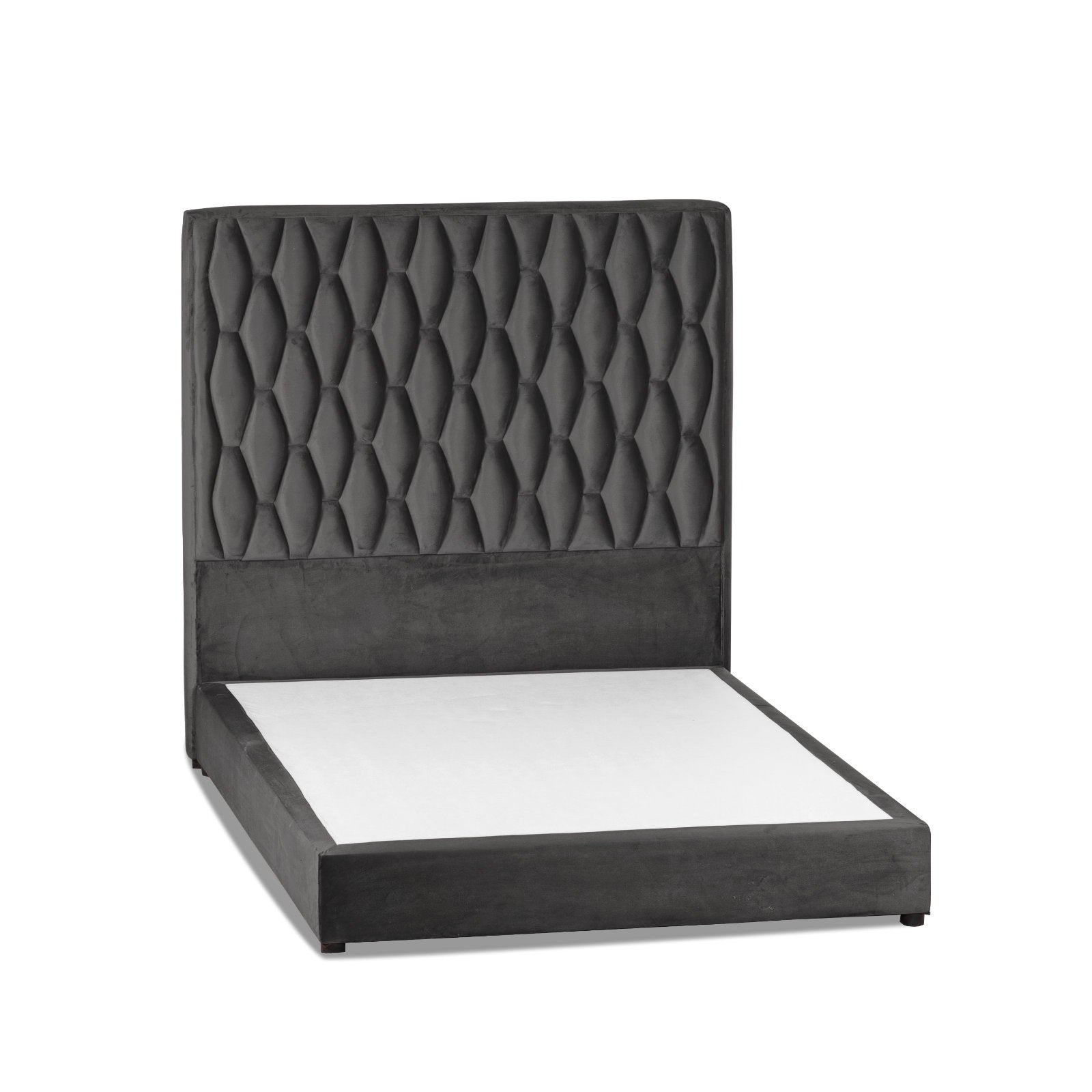 In House | Alex Bed Frame Velvet Dark Grey 200x90