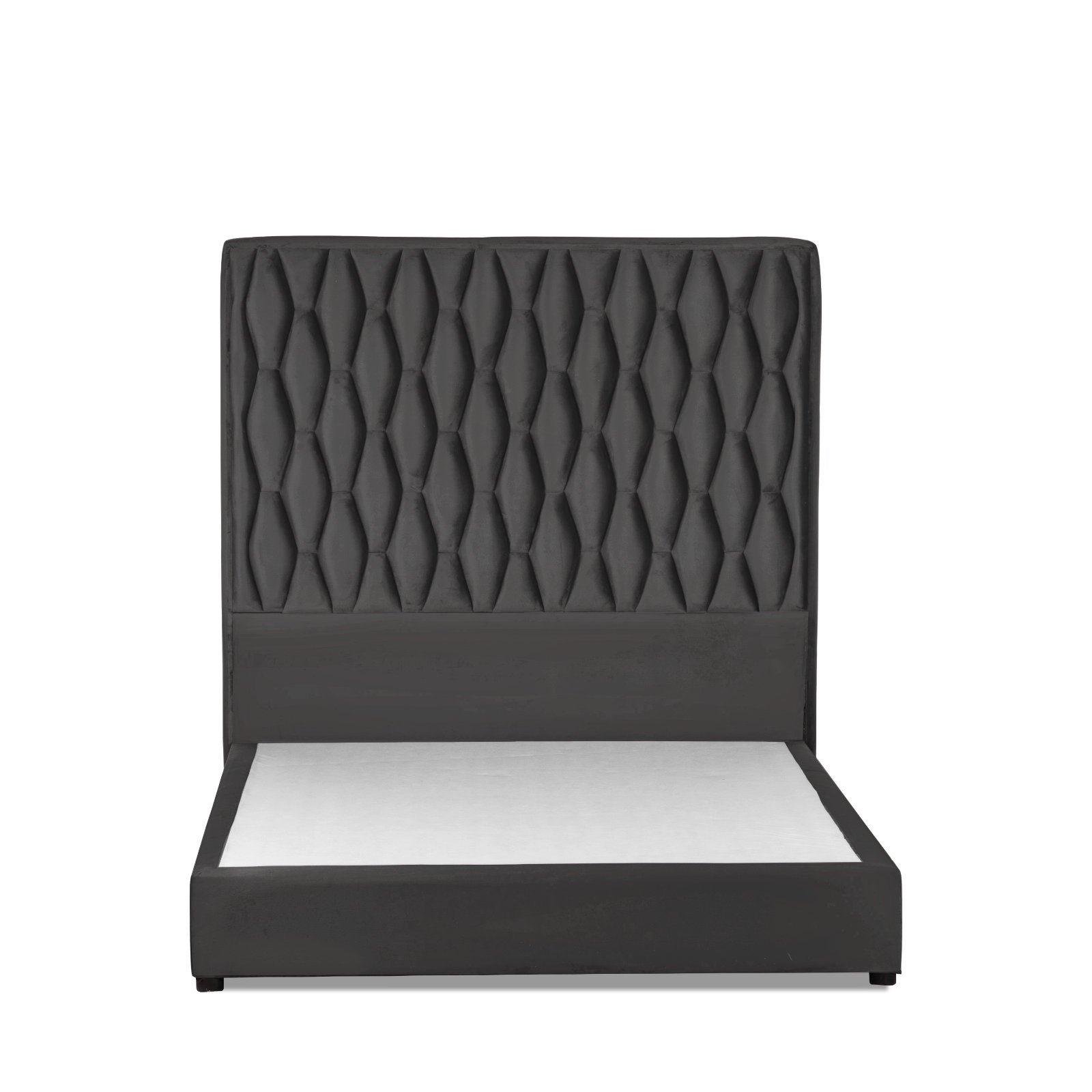 In House | Alex Bed Frame Velvet Dark Grey 200x90