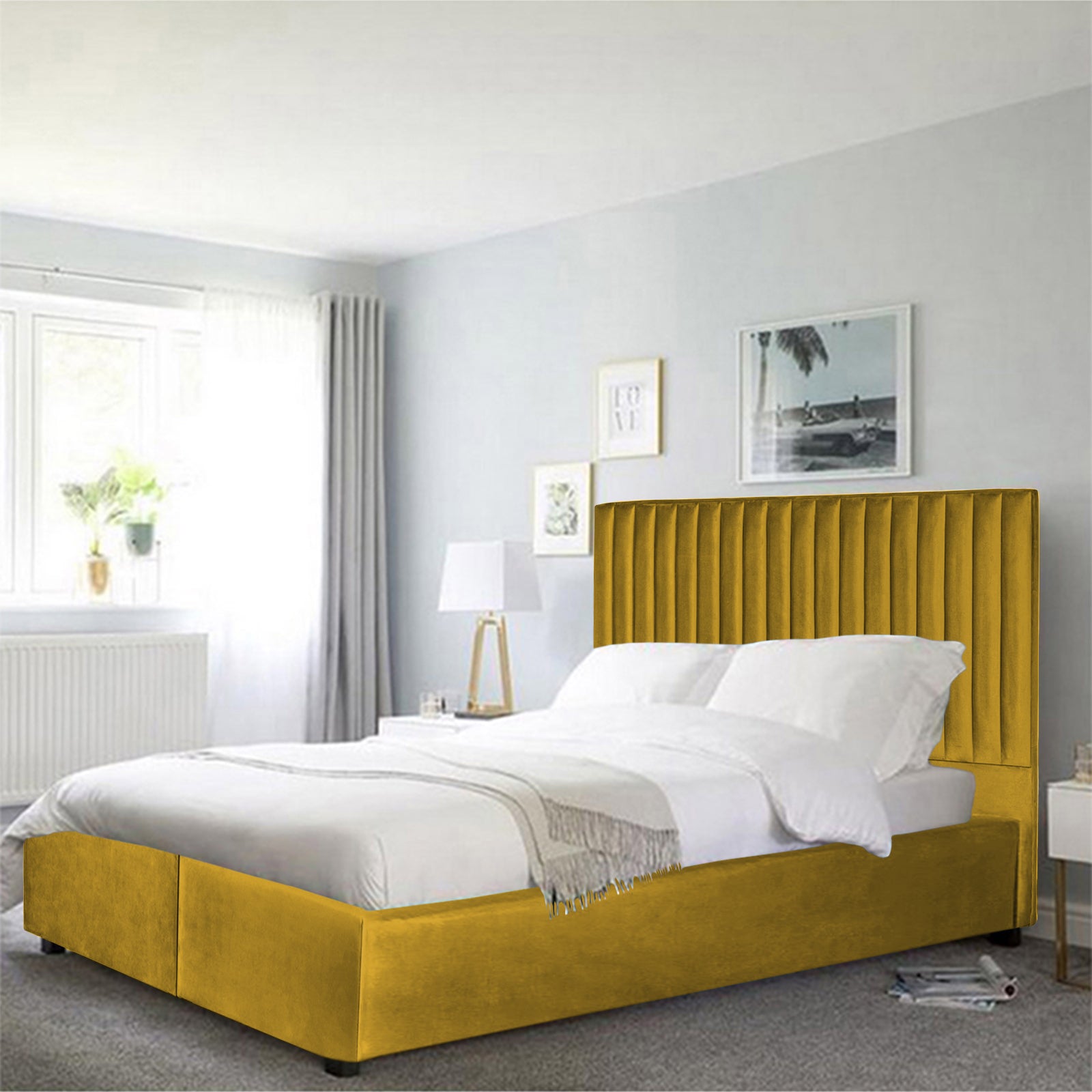 In House | Paris Bed Frame Velvet Gold 200x160