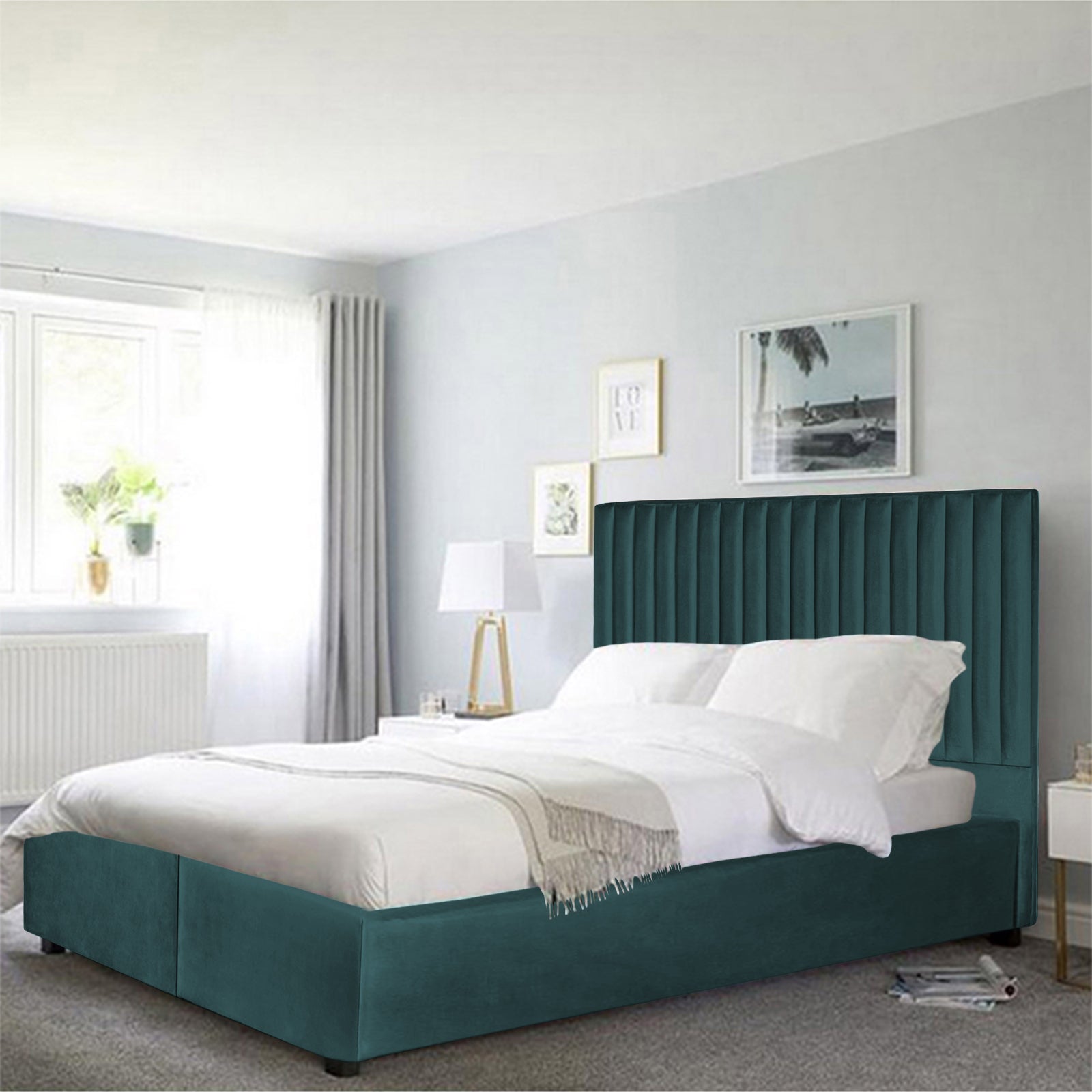 In House | Paris Bed Frame Velvet Turquoise 200x160