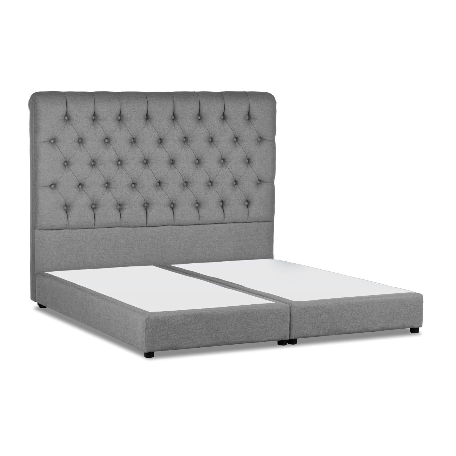 In House | Paris Bed Frame Velvet Light Grey 200x200