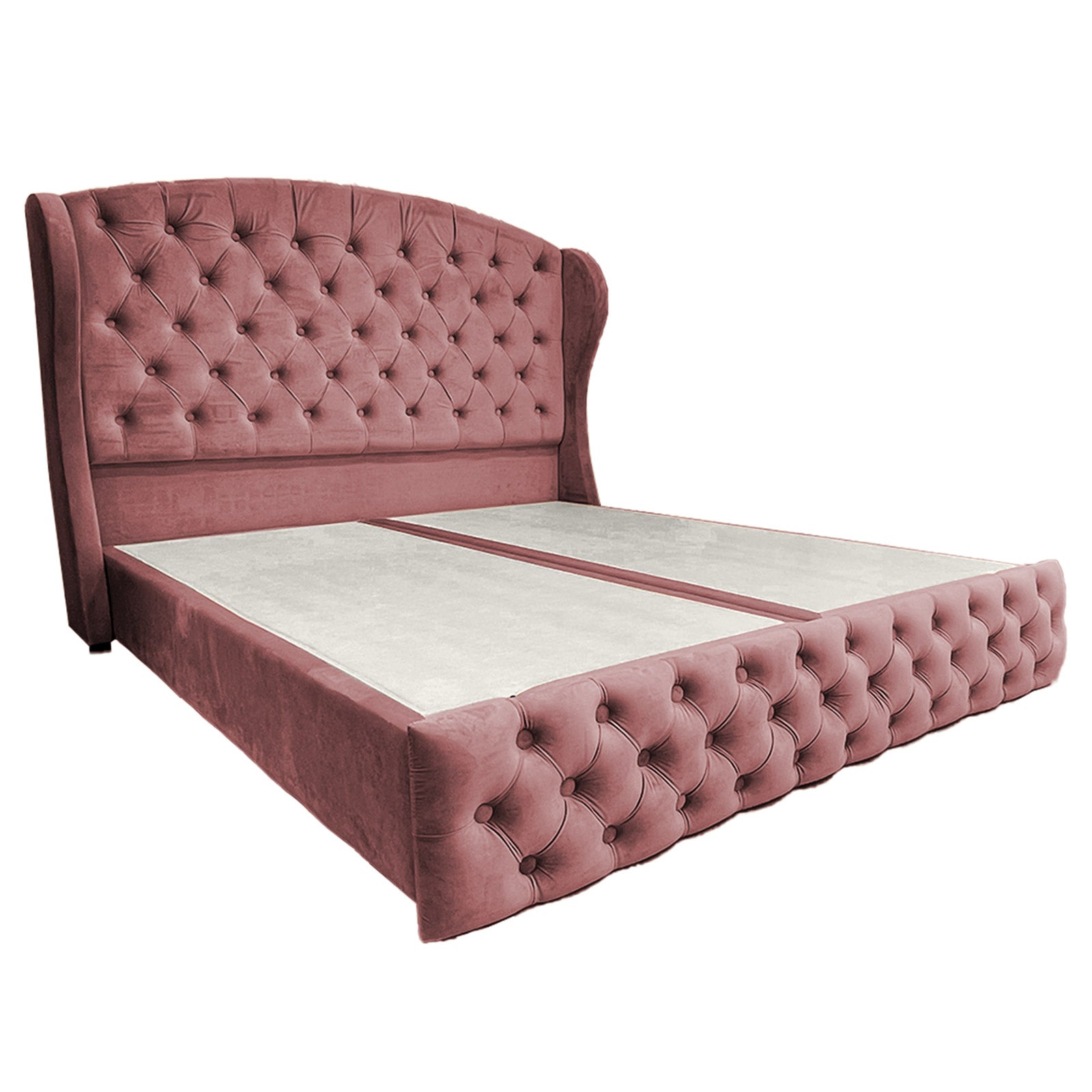 In House | Palermo Bed Frame Velvet Dark Pink 200x200