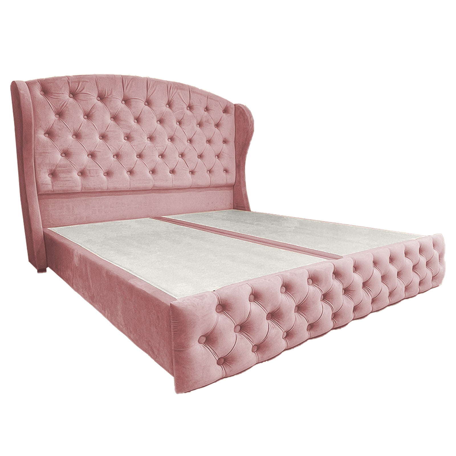 In House | Palermo Bed Frame Velvet Light Pink 200x160