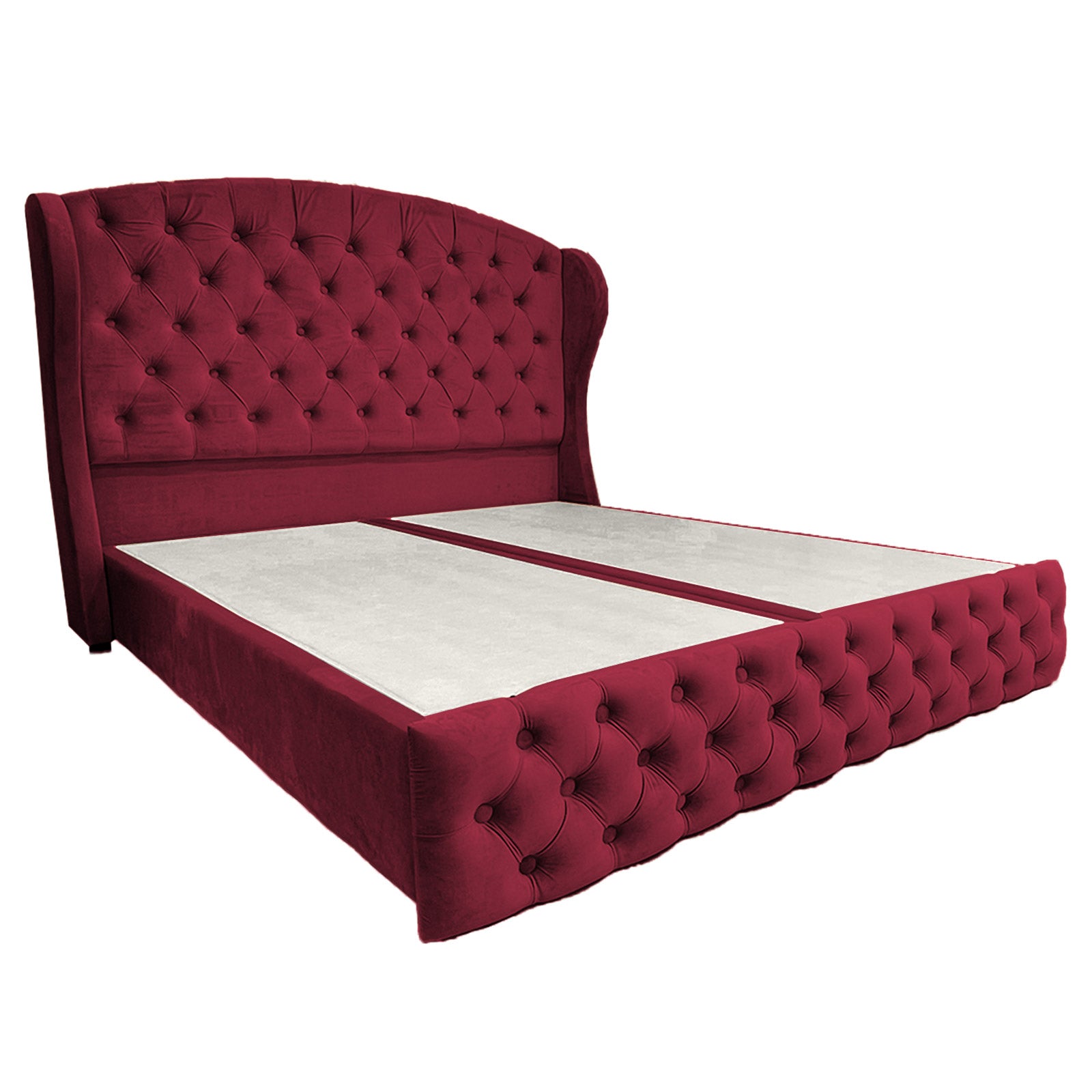 In House | Palermo Bed Frame Velvet Burgundy 200x200