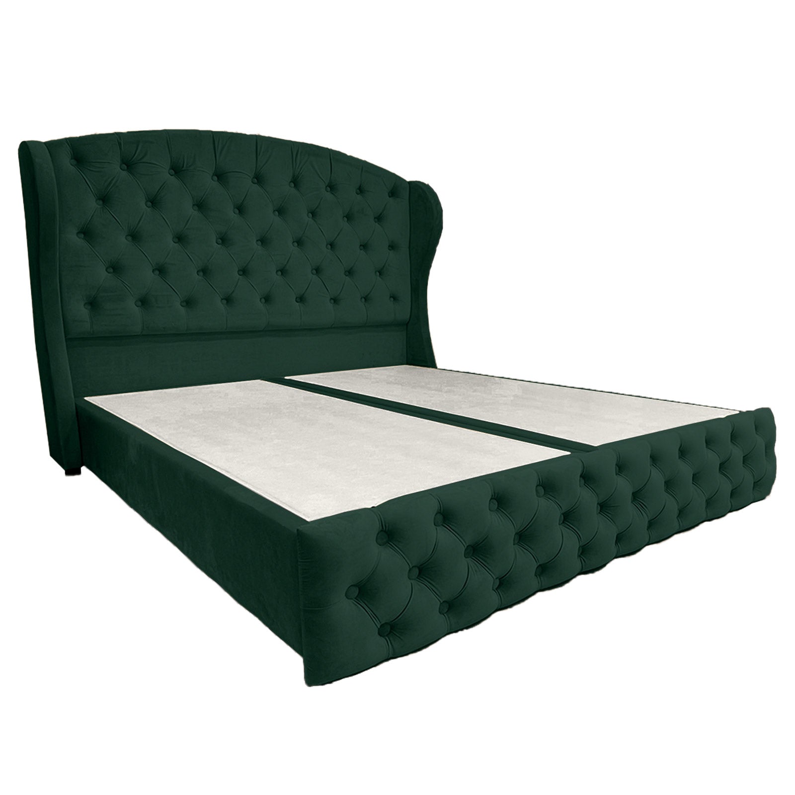 In House | Napoli Bed Frame Velvet Dark Green 200x90