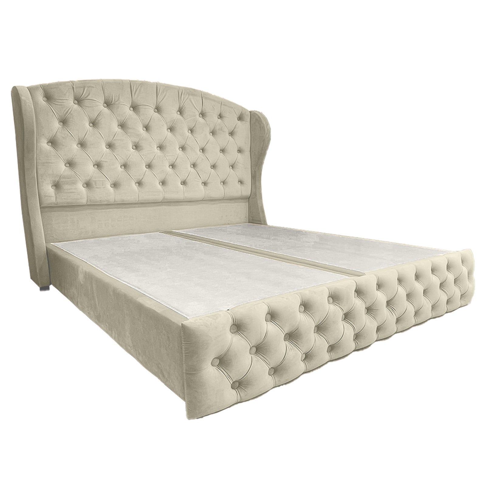 In House | Palermo Bed Frame Velvet Ivory 200x180