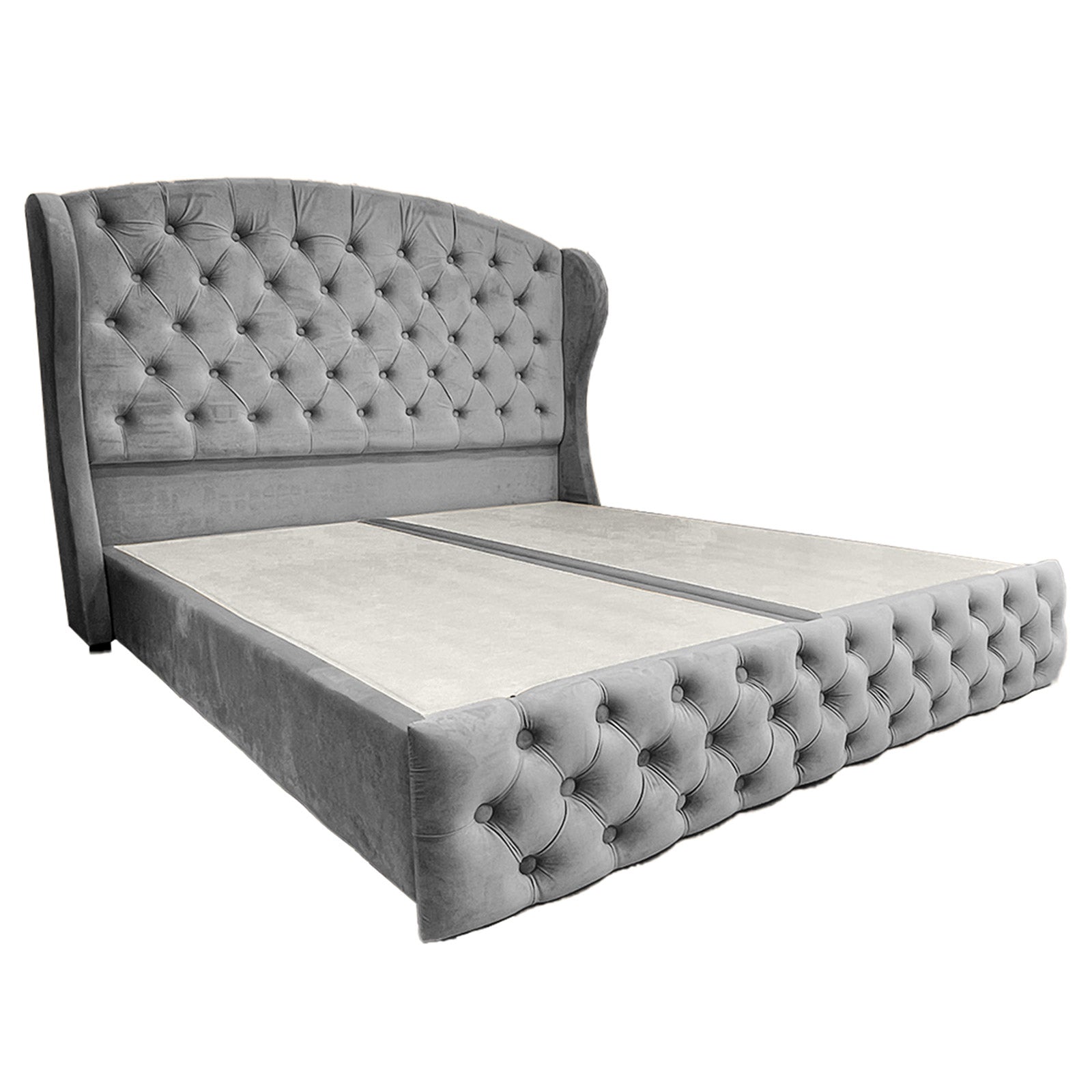In House | Palermo Bed Frame Velvet Grey 200x160