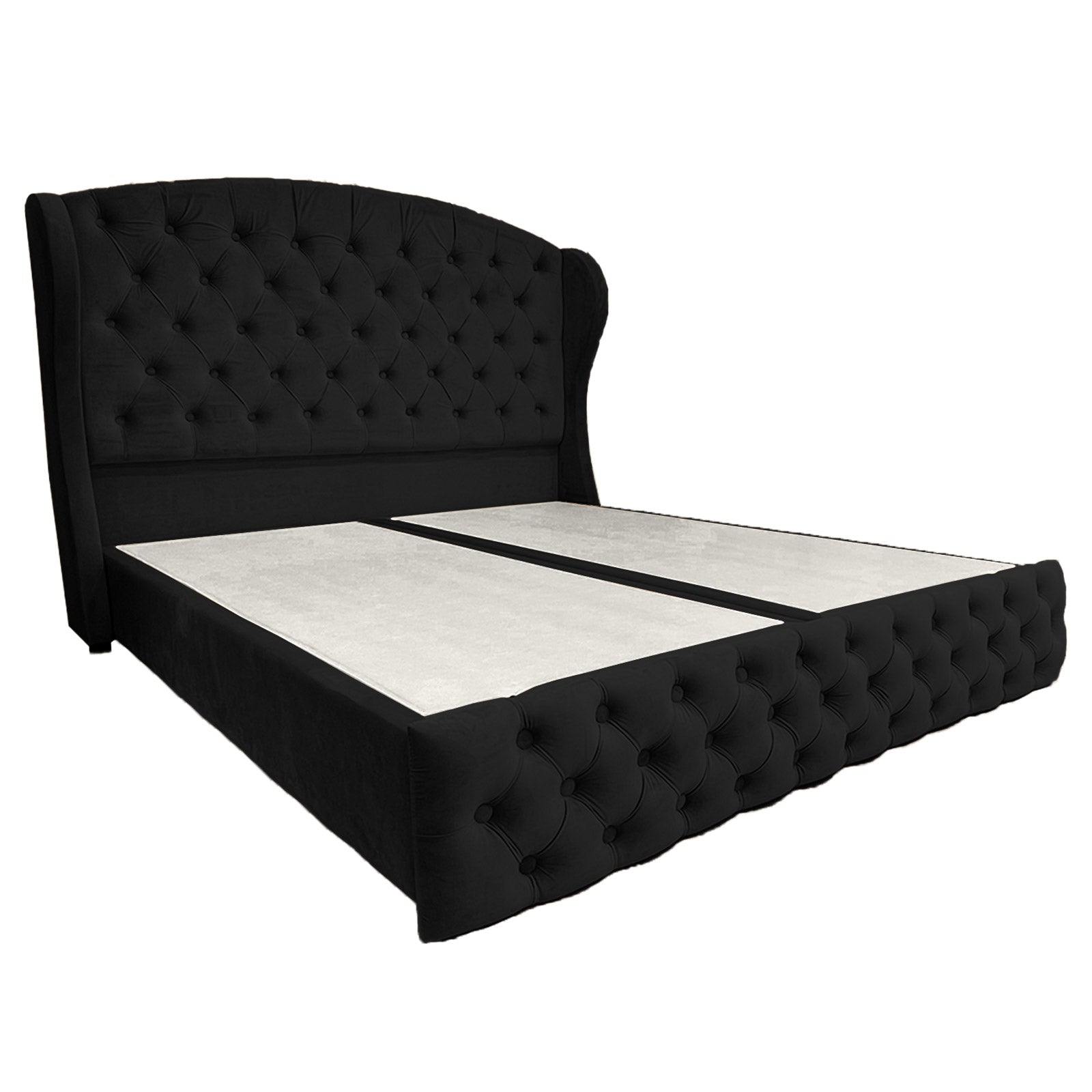 In House | Palermo Bed Frame Velvet Black 200x200