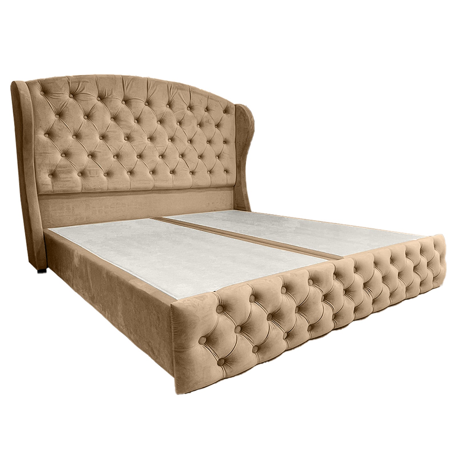 In House | Palermo Bed Frame Velvet Beige 200x180