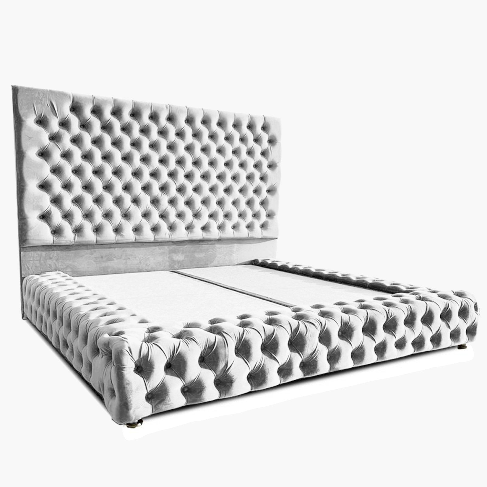 In House | Roma Bed Frame Velvet White 200x160