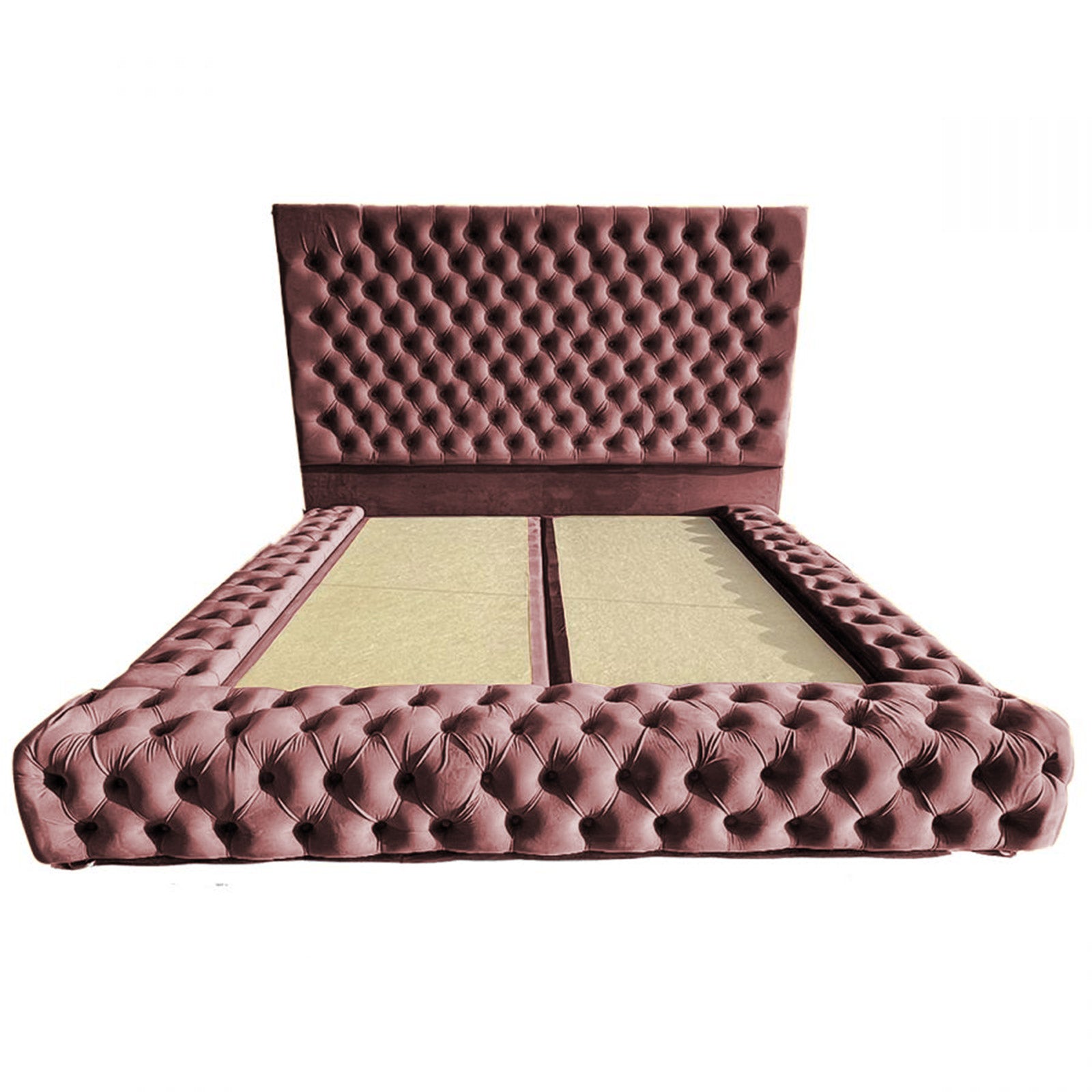 In House | Roma Bed Frame Velvet Dark Pink 200x150
