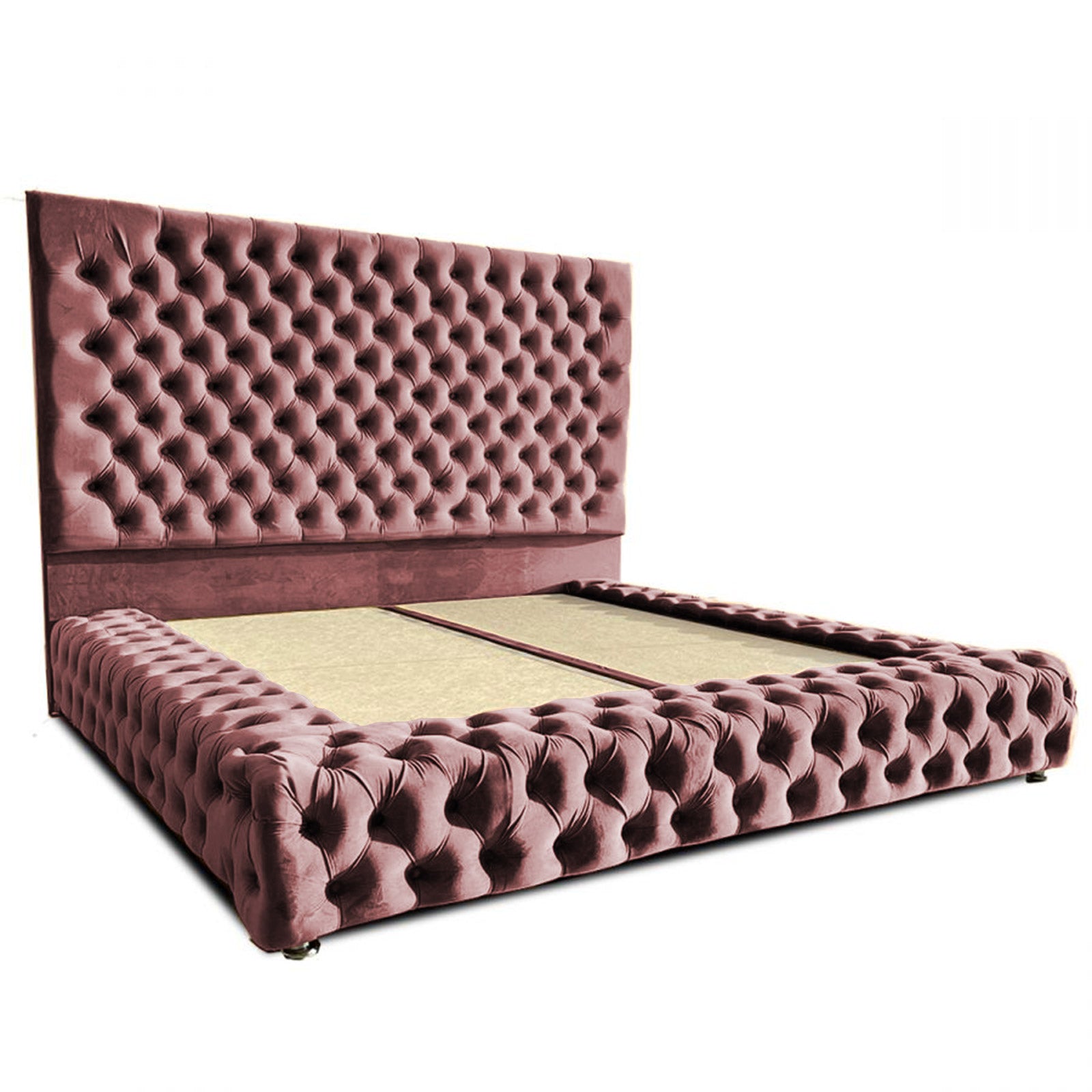 In House | Roma Bed Frame Velvet Dark Pink 200x150