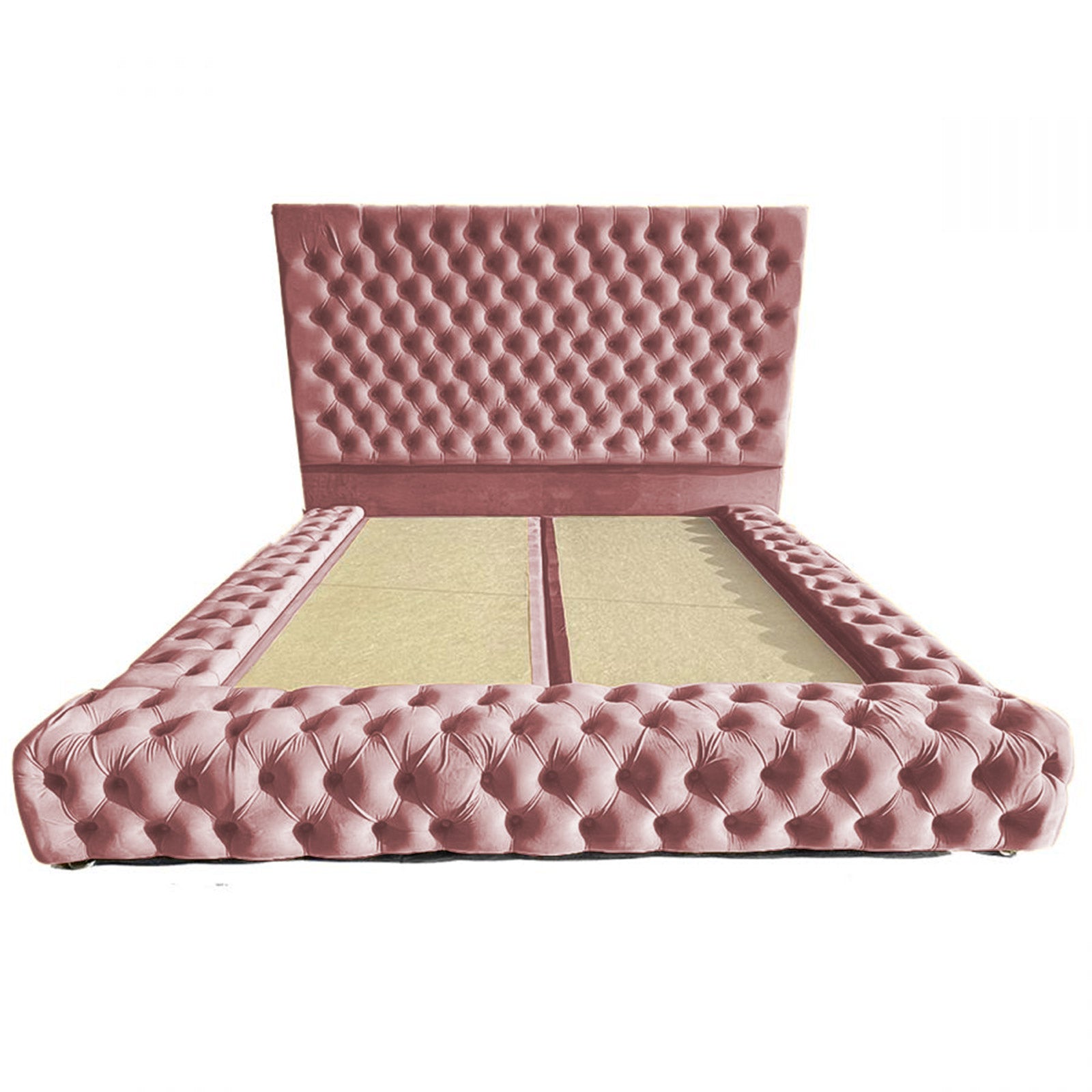 In House | Palermo Bed Frame Velvet Light Pink 200x100