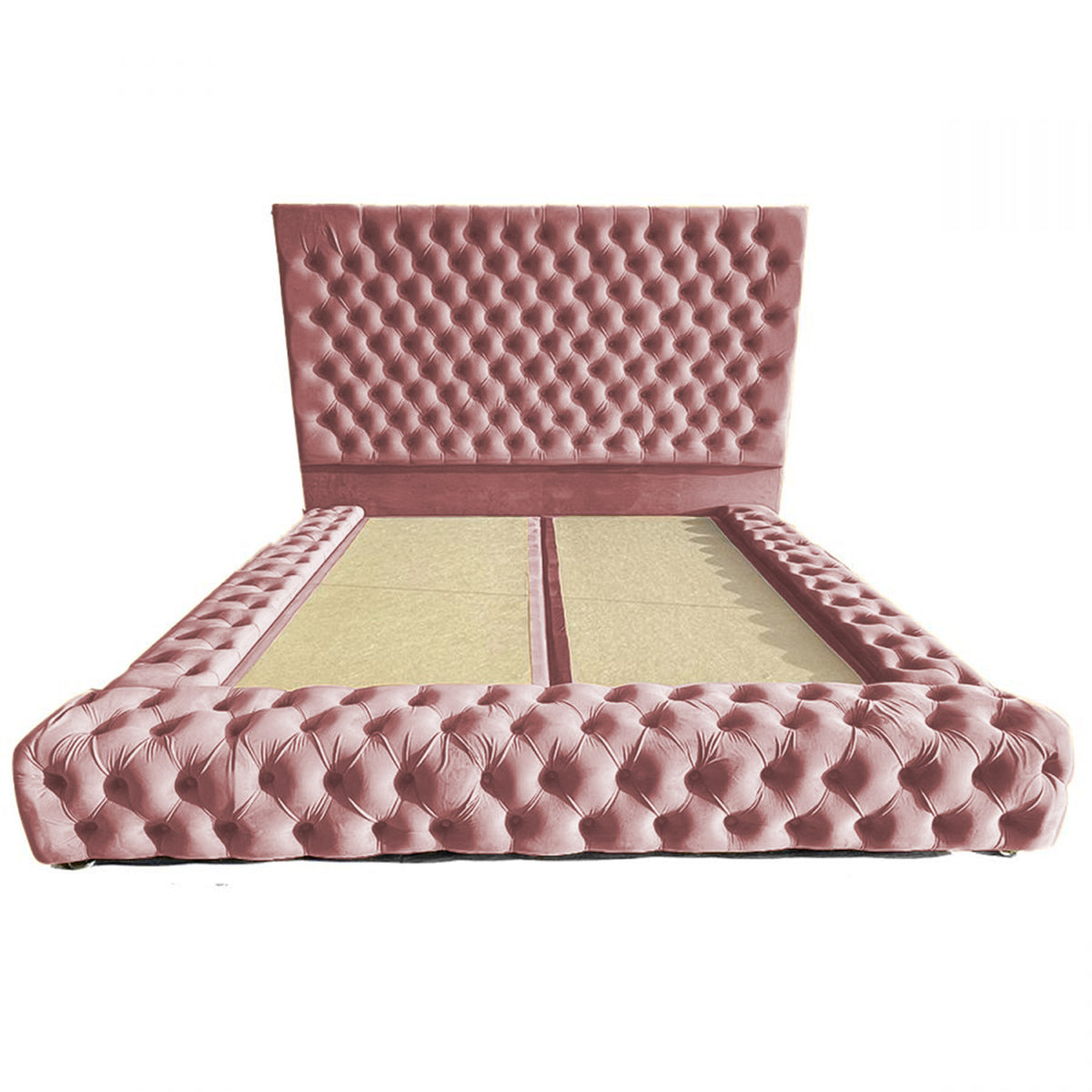 In House | Palermo Bed Frame Velvet Light Pink 200x140