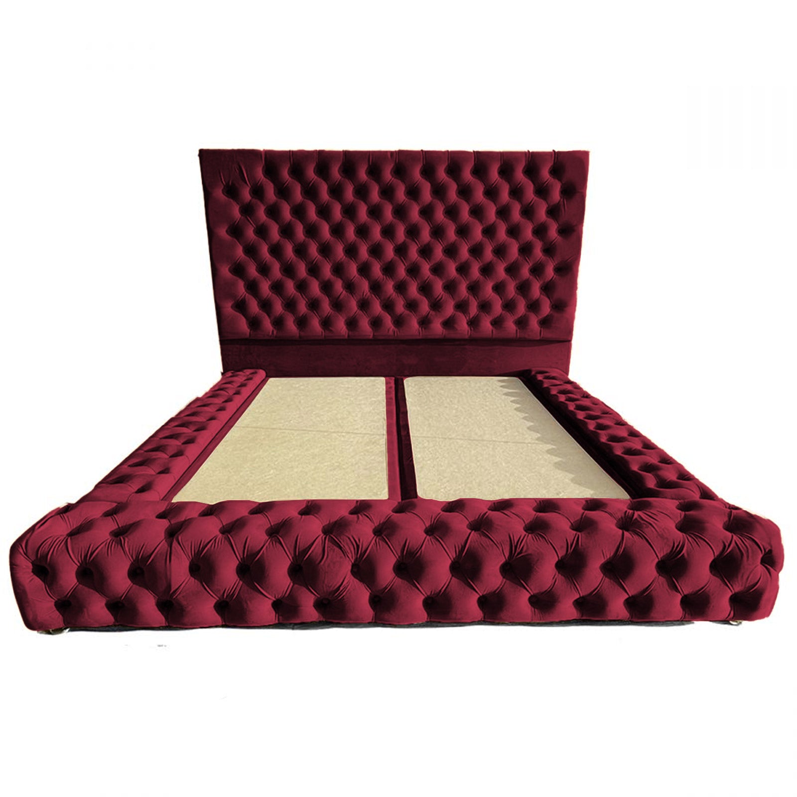 In House | Palermo Bed Frame Velvet Burgundy 200x90