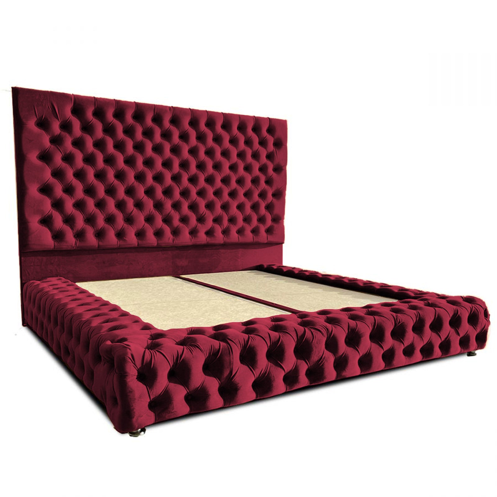 In House | Roma Bed Frame Velvet Burgundy 200x150