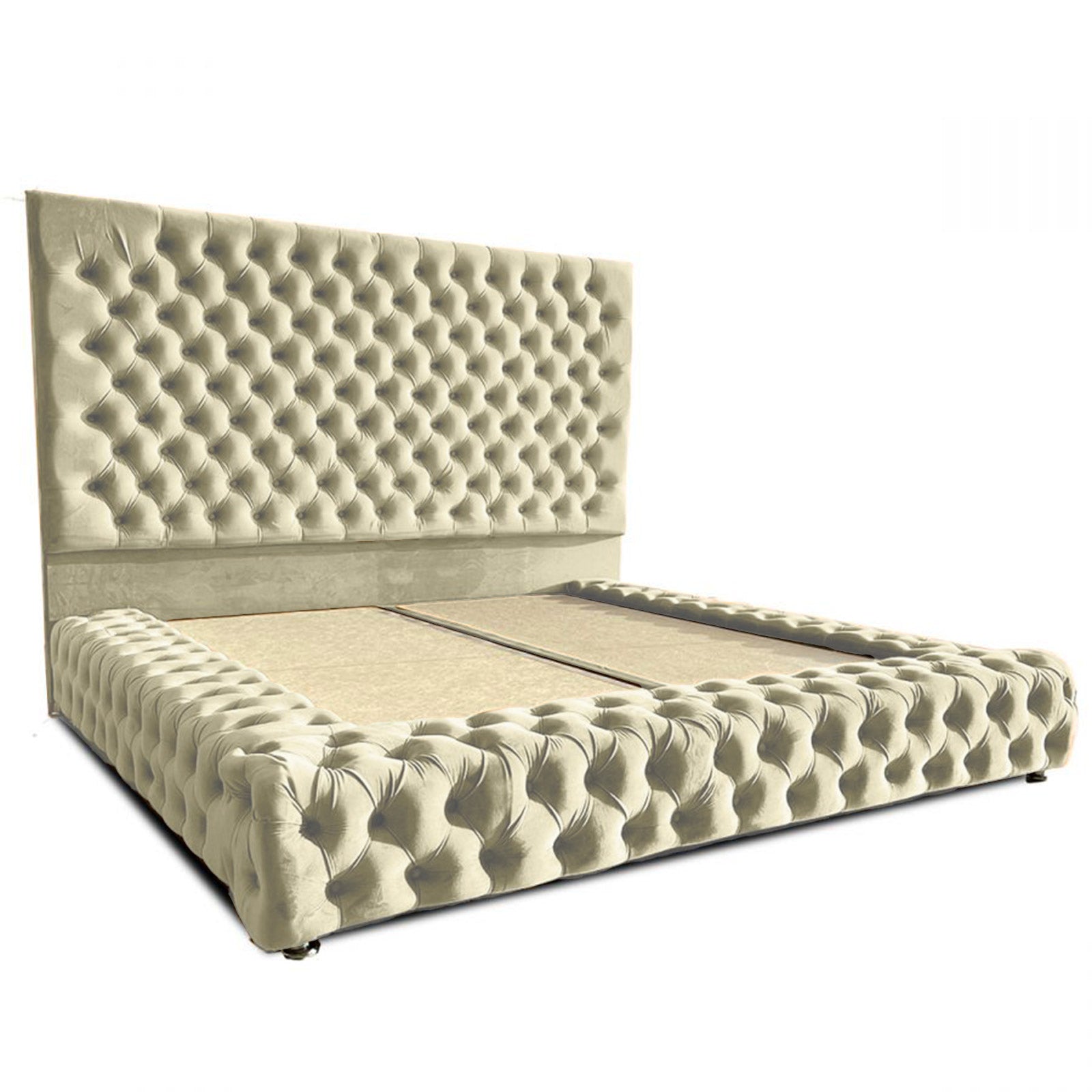 In House | Roma Bed Frame Velvet Ivory 200x150