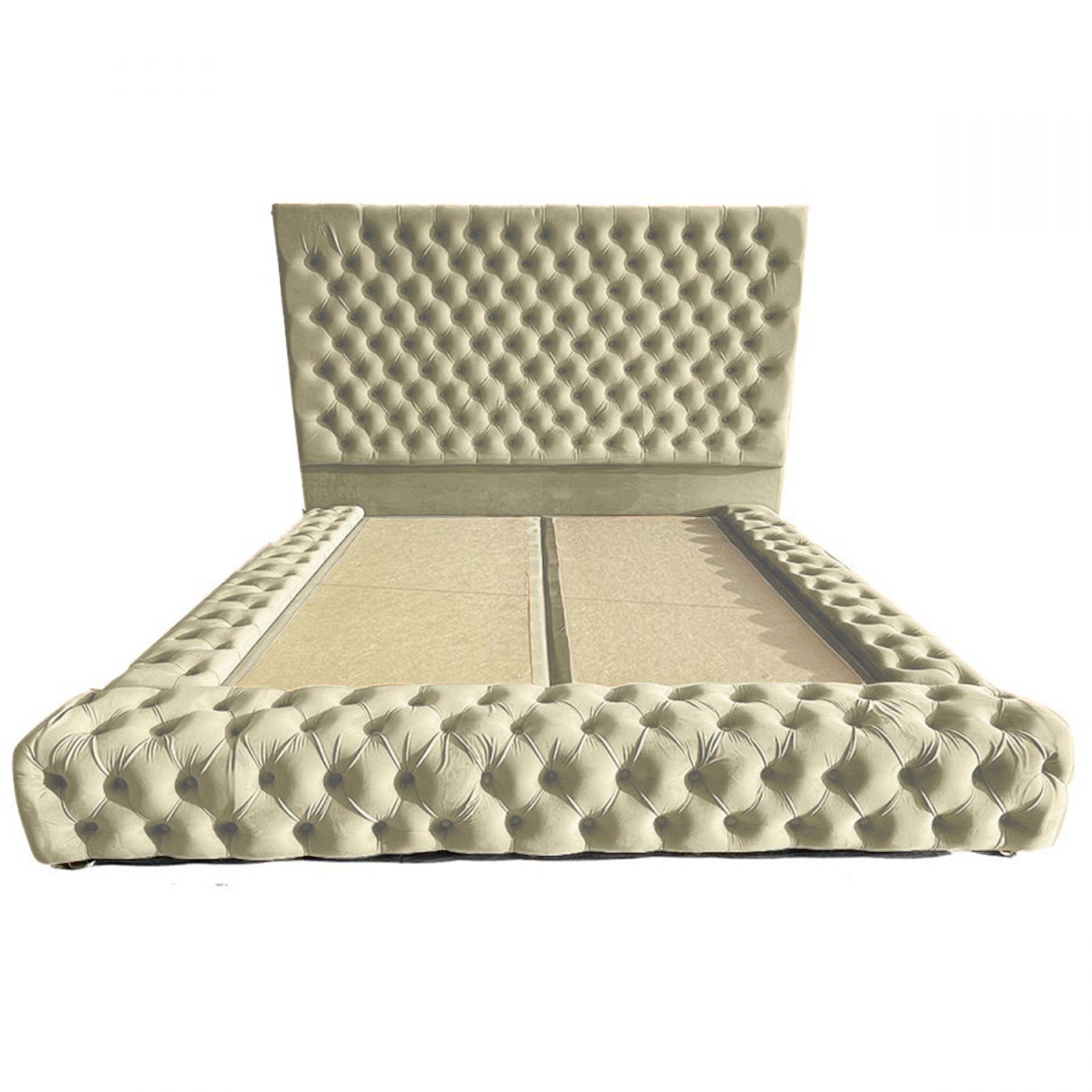 In House | Palermo Bed Frame Velvet Ivory 200x90