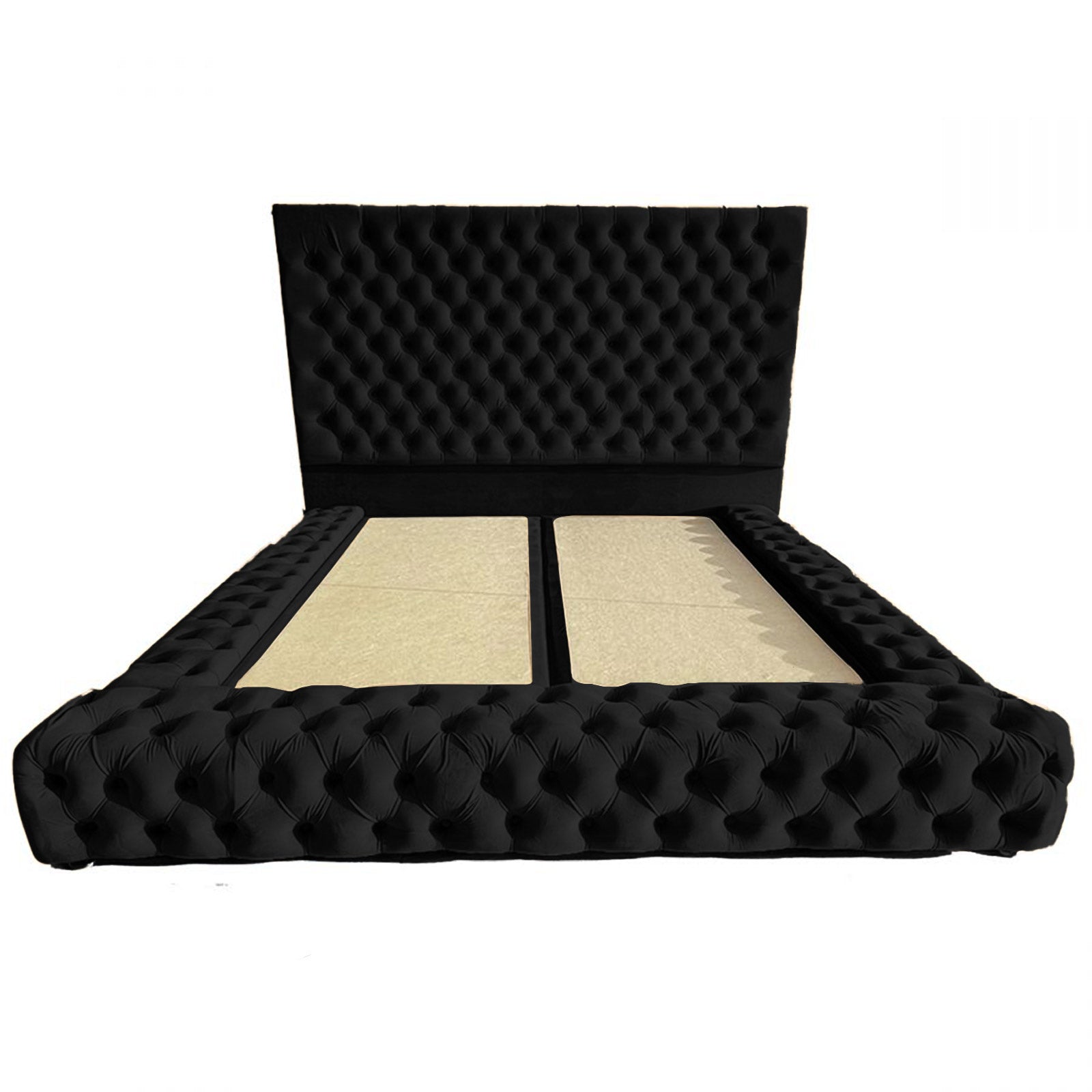 In House | Roma Bed Frame Velvet Black 200x150