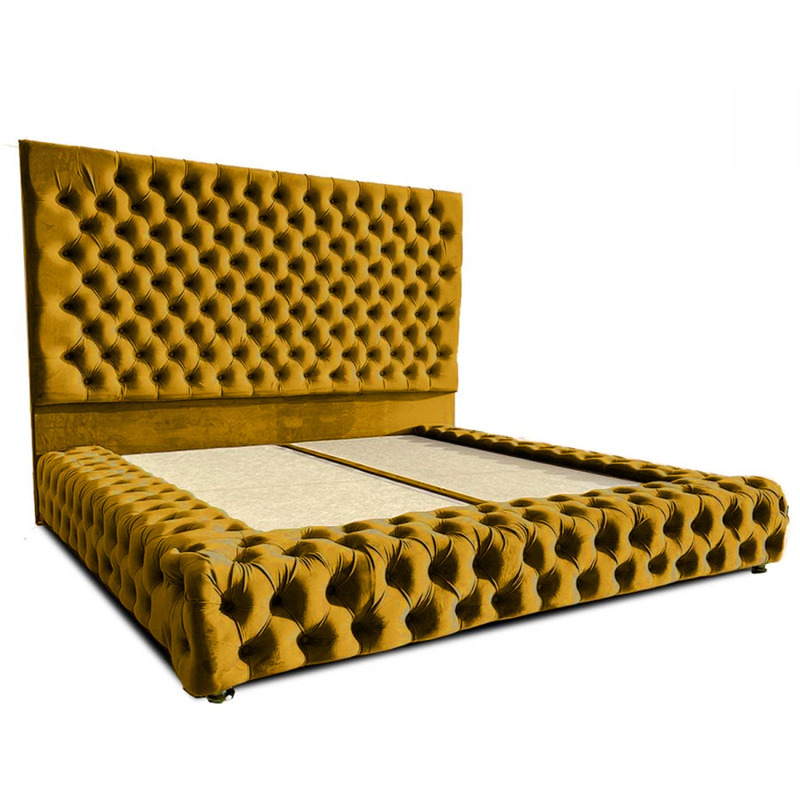 In House | Palermo Bed Frame Velvet Gold 200x90
