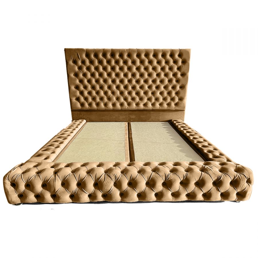 In House | Palermo Bed Frame Velvet Beige 200x90