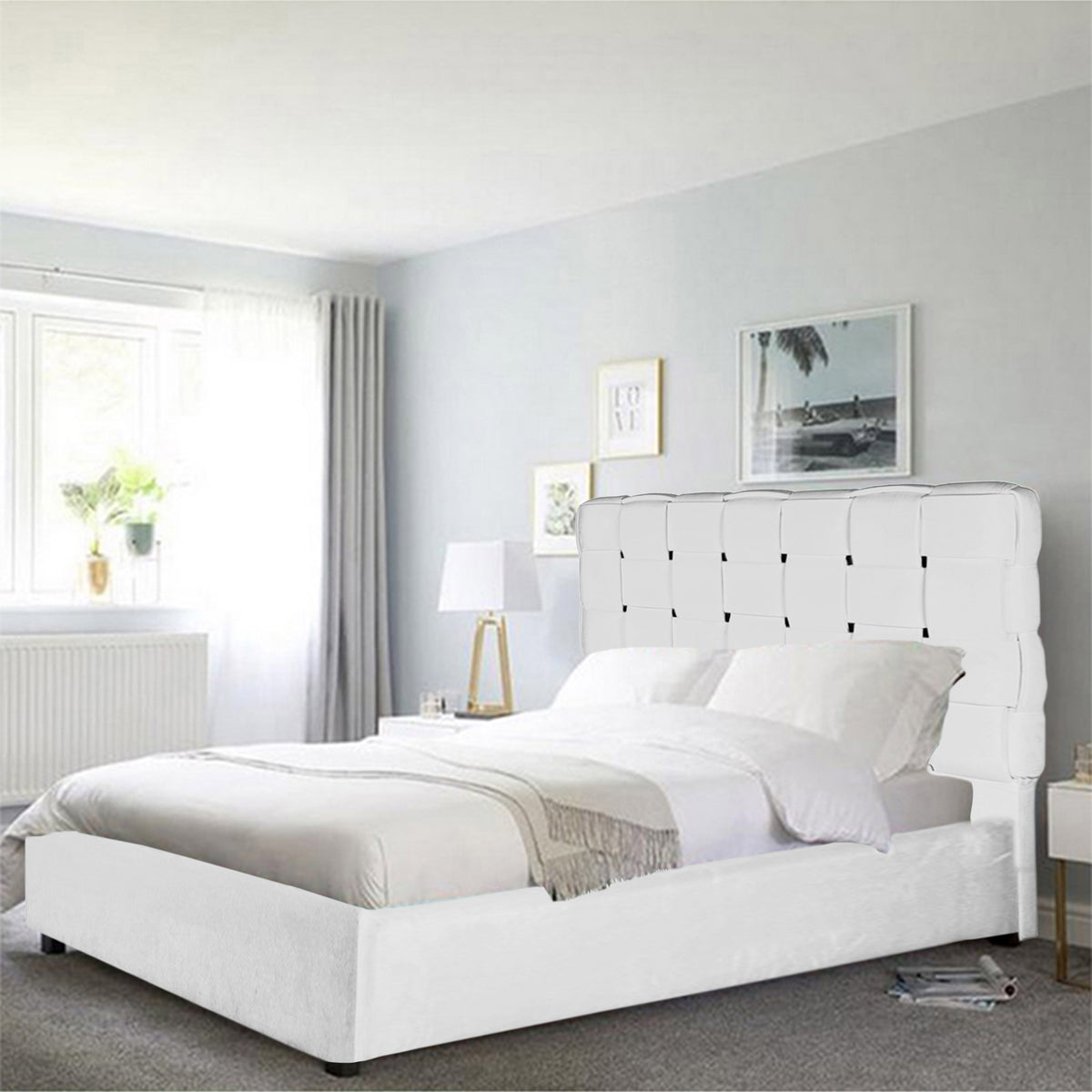 In House | Roma Bed Frame Velvet Ivory 200x140
