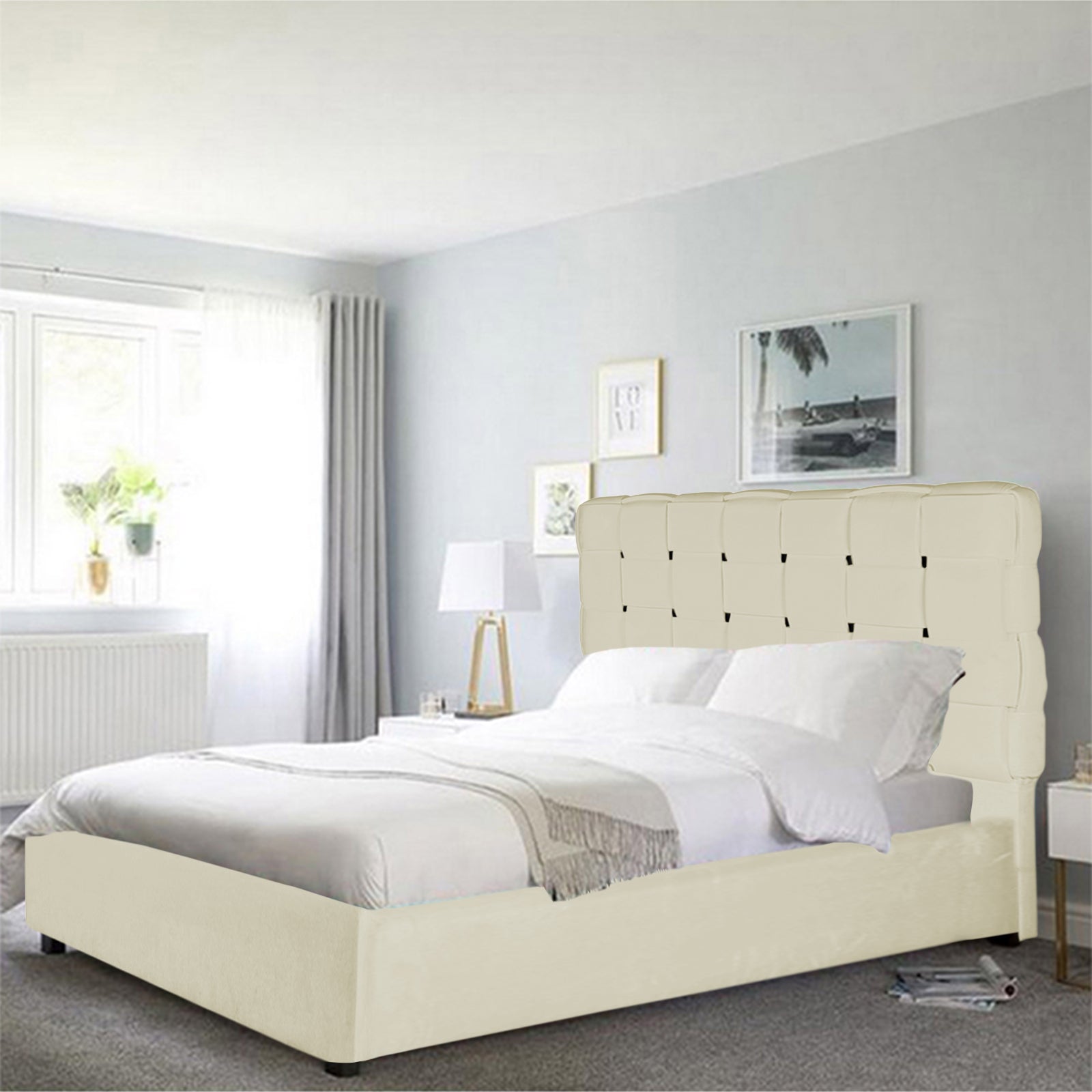 In House | Roma Bed Frame Velvet Beige 200x90