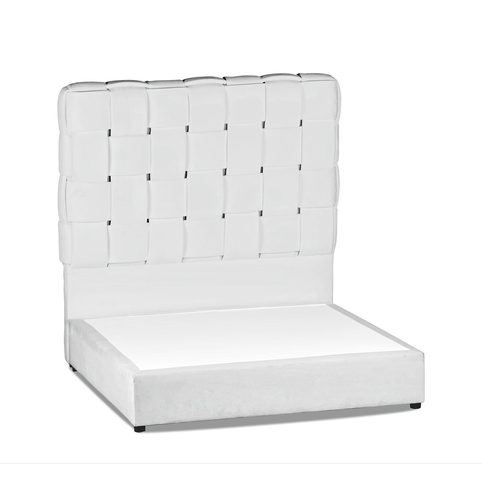 In House | Roma Bed Frame Velvet White 200x100