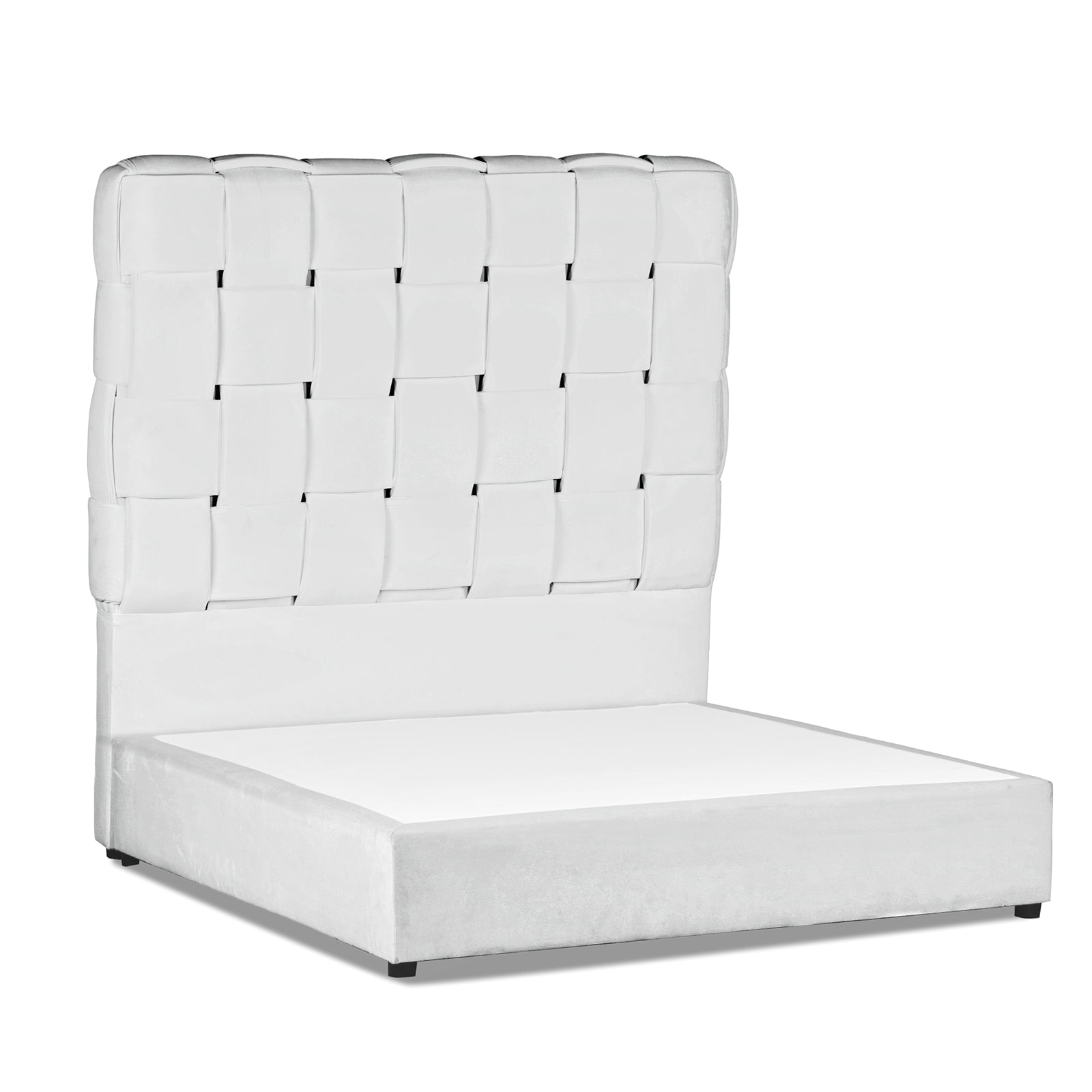 In House | Roma Bed Frame Velvet White 200x120