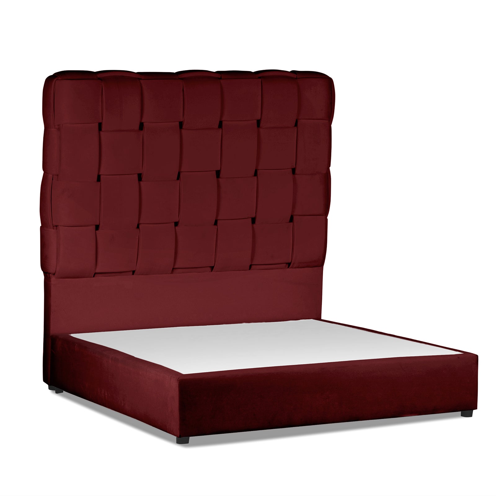 In House | Roma Bed Frame Velvet Burgundy 200x100