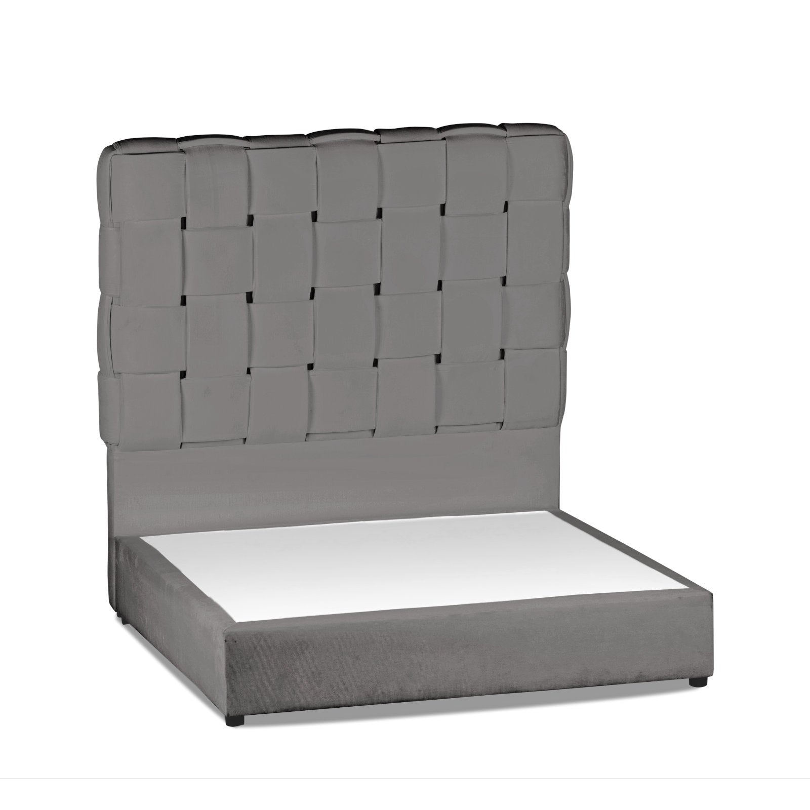In House | Roma Bed Frame Velvet Grey 200x100