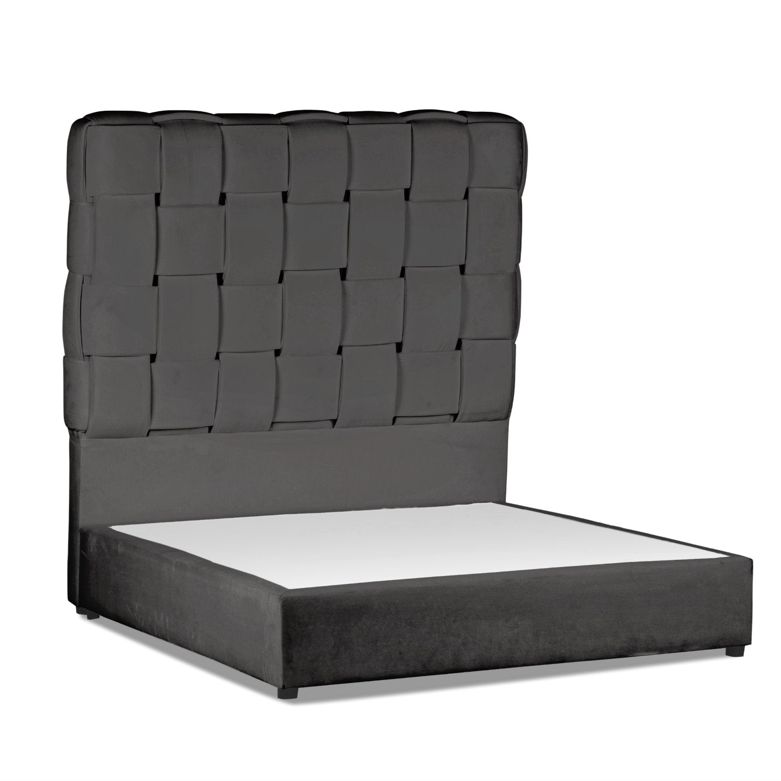 In House | Roma Bed Frame Velvet Dark Grey 200x100