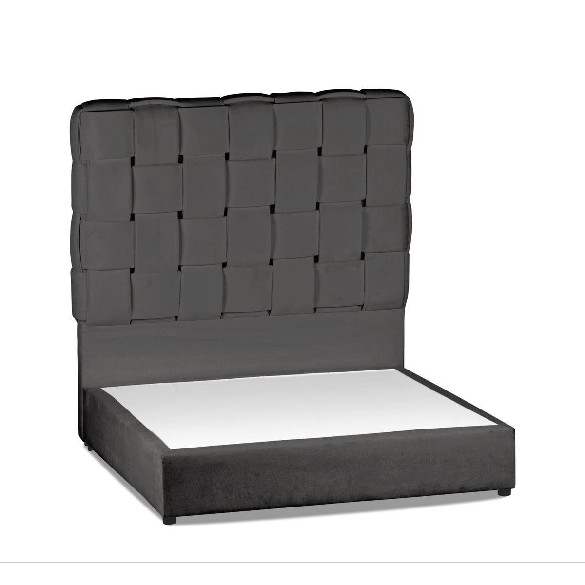 In House | Roma Bed Frame Velvet Dark Grey 200x90