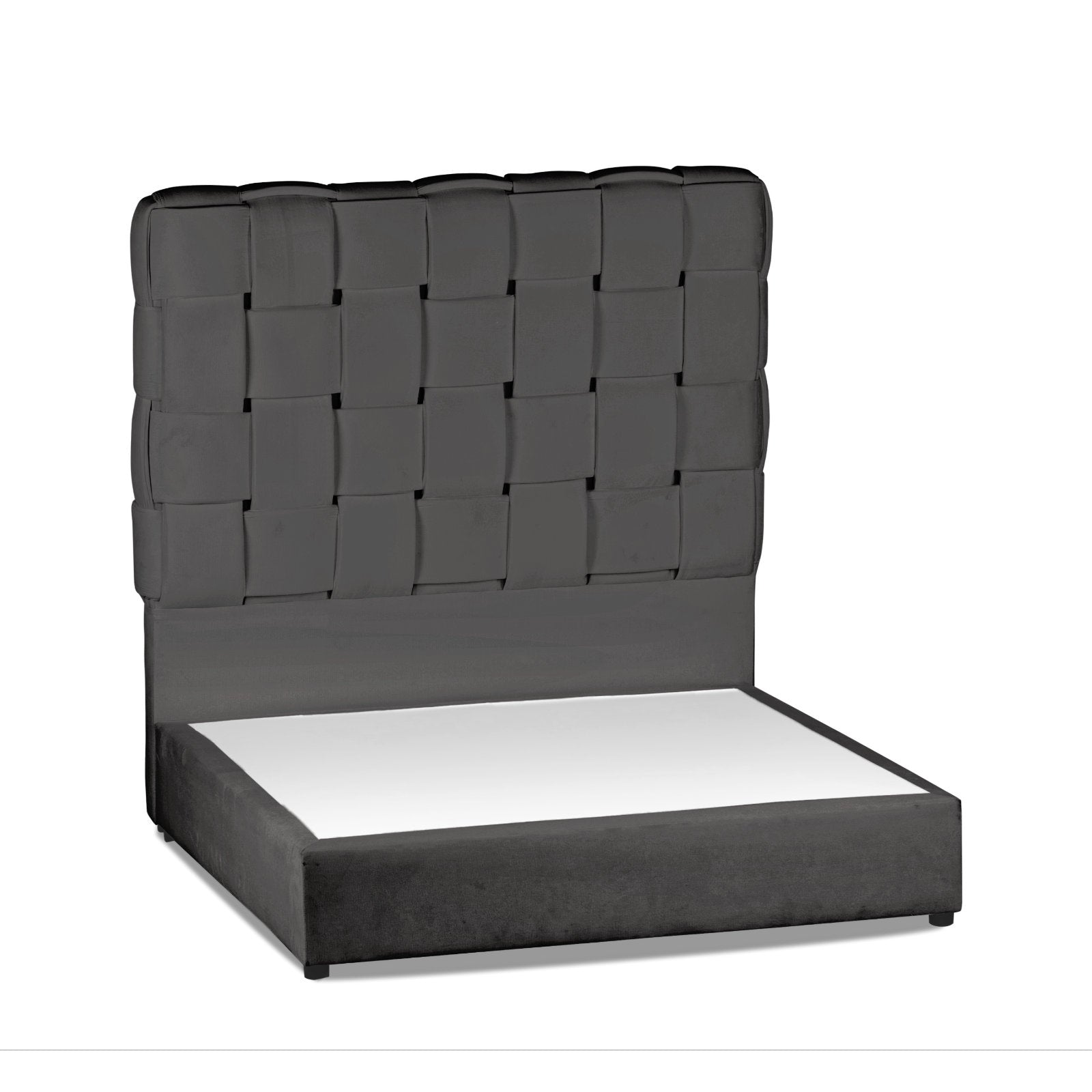 In House | Taj Bed Frame Velvet Dark Grey 200x160