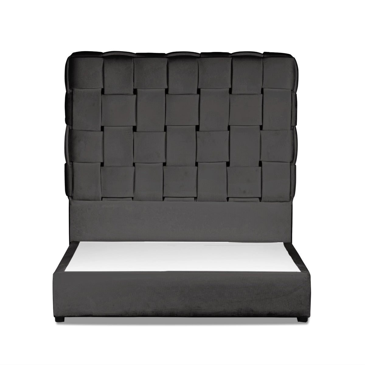 In House | Roma Bed Frame Velvet Dark Grey 200x90