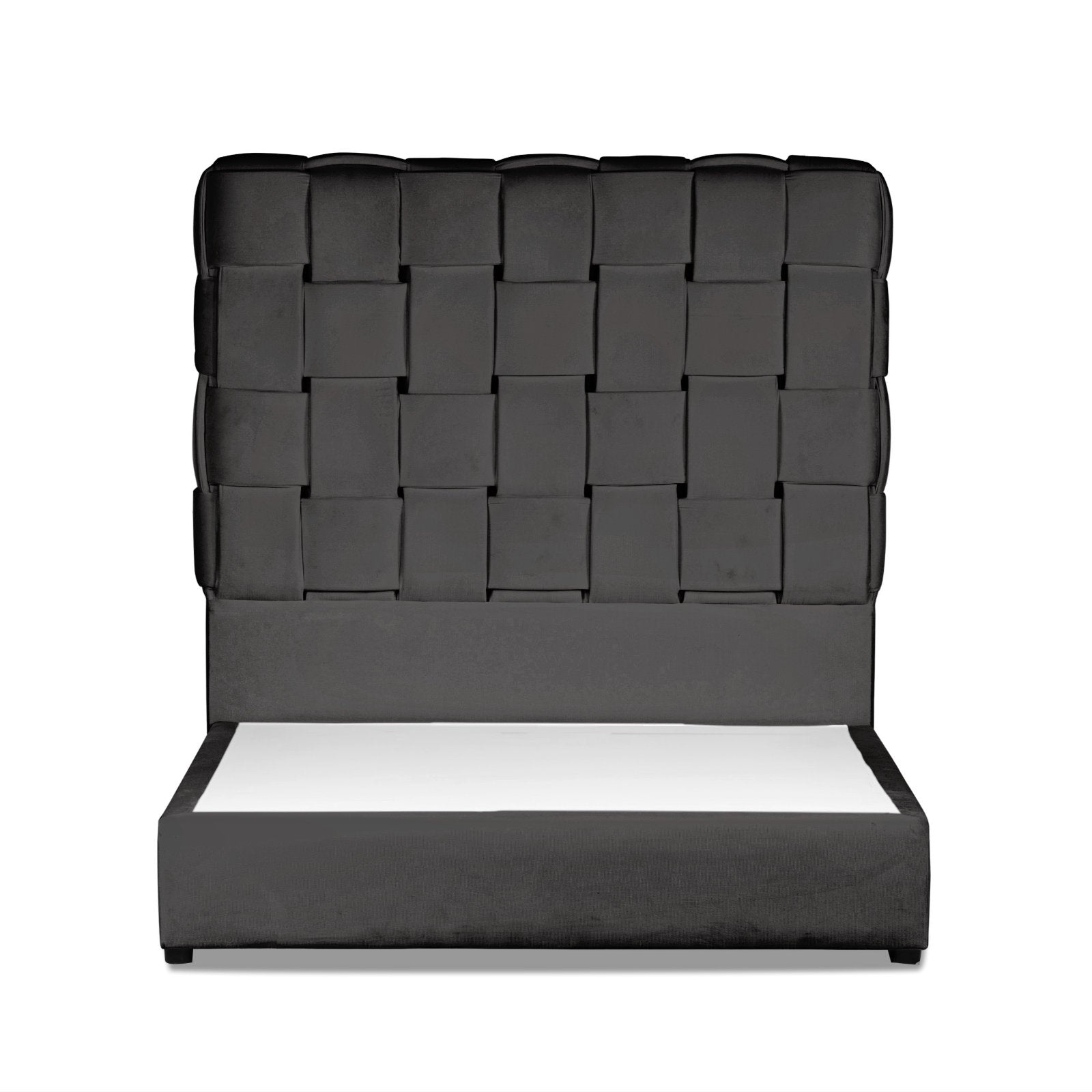 In House | Taj Bed Frame Velvet Dark Grey 200x160