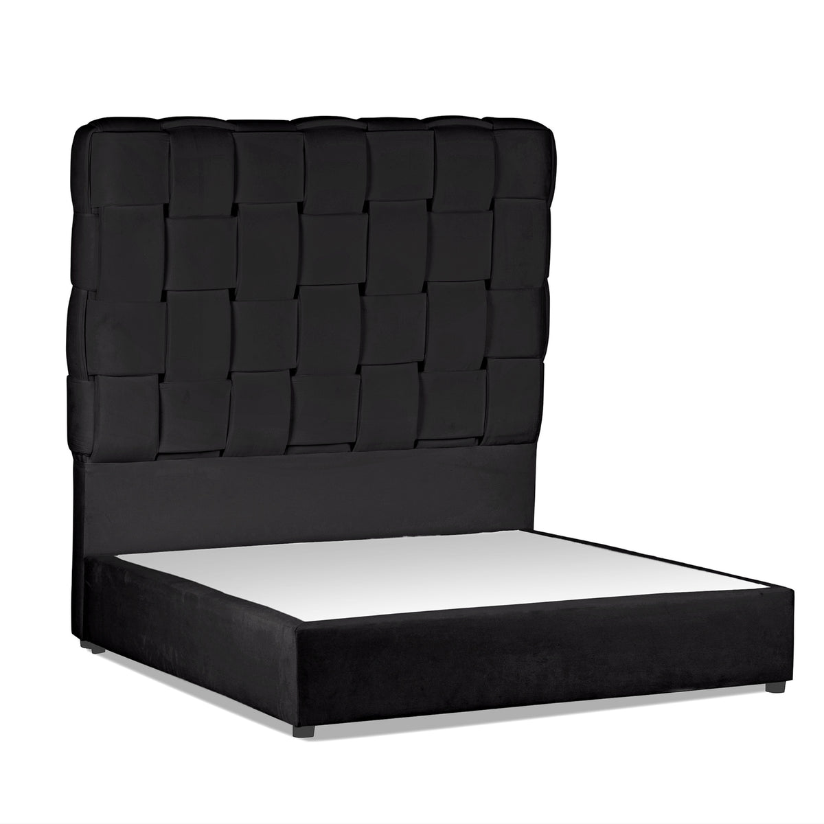 In House | Roma Bed Frame Velvet Black 200x90
