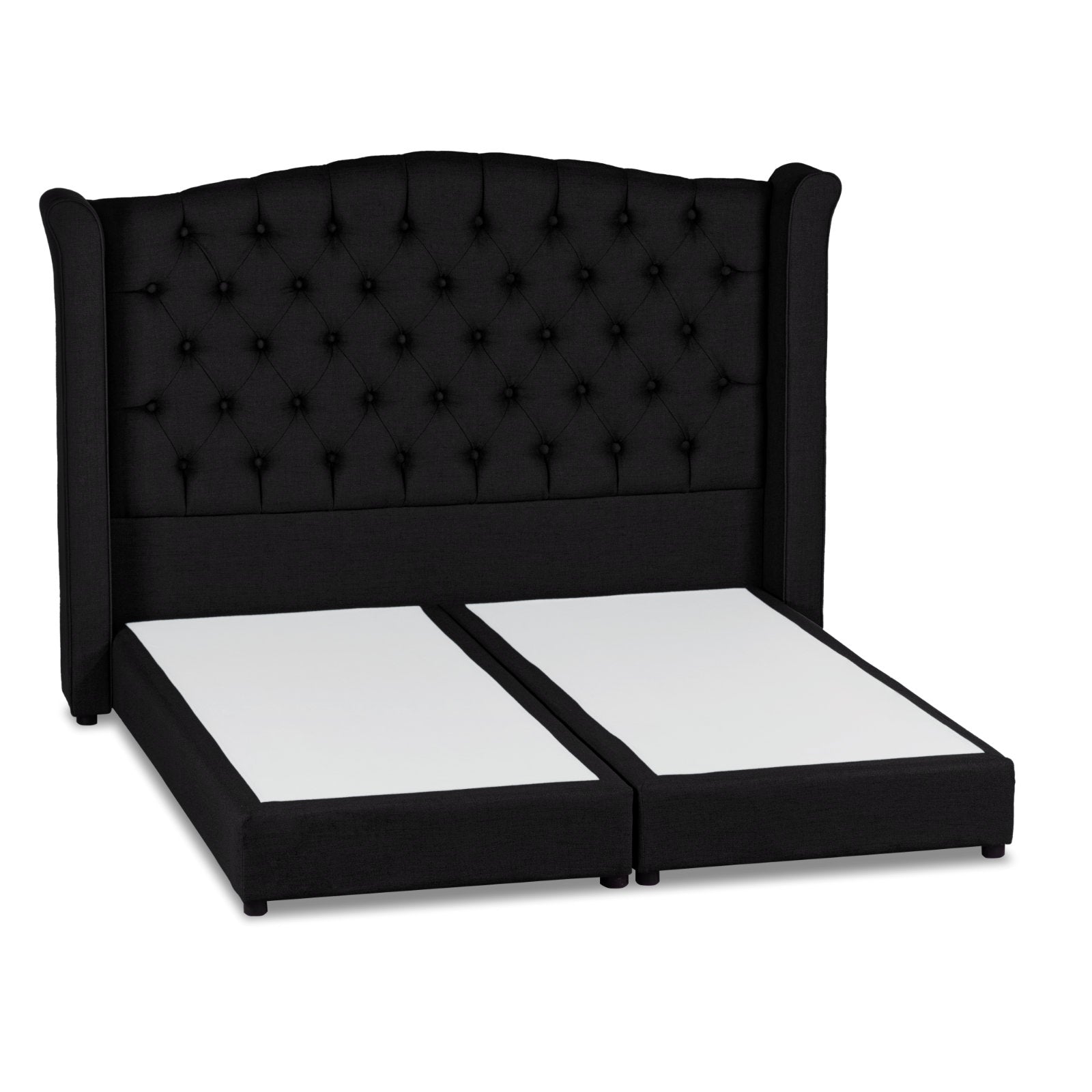 In House | Taj Mahal Bed Frame Linen Black 200x100