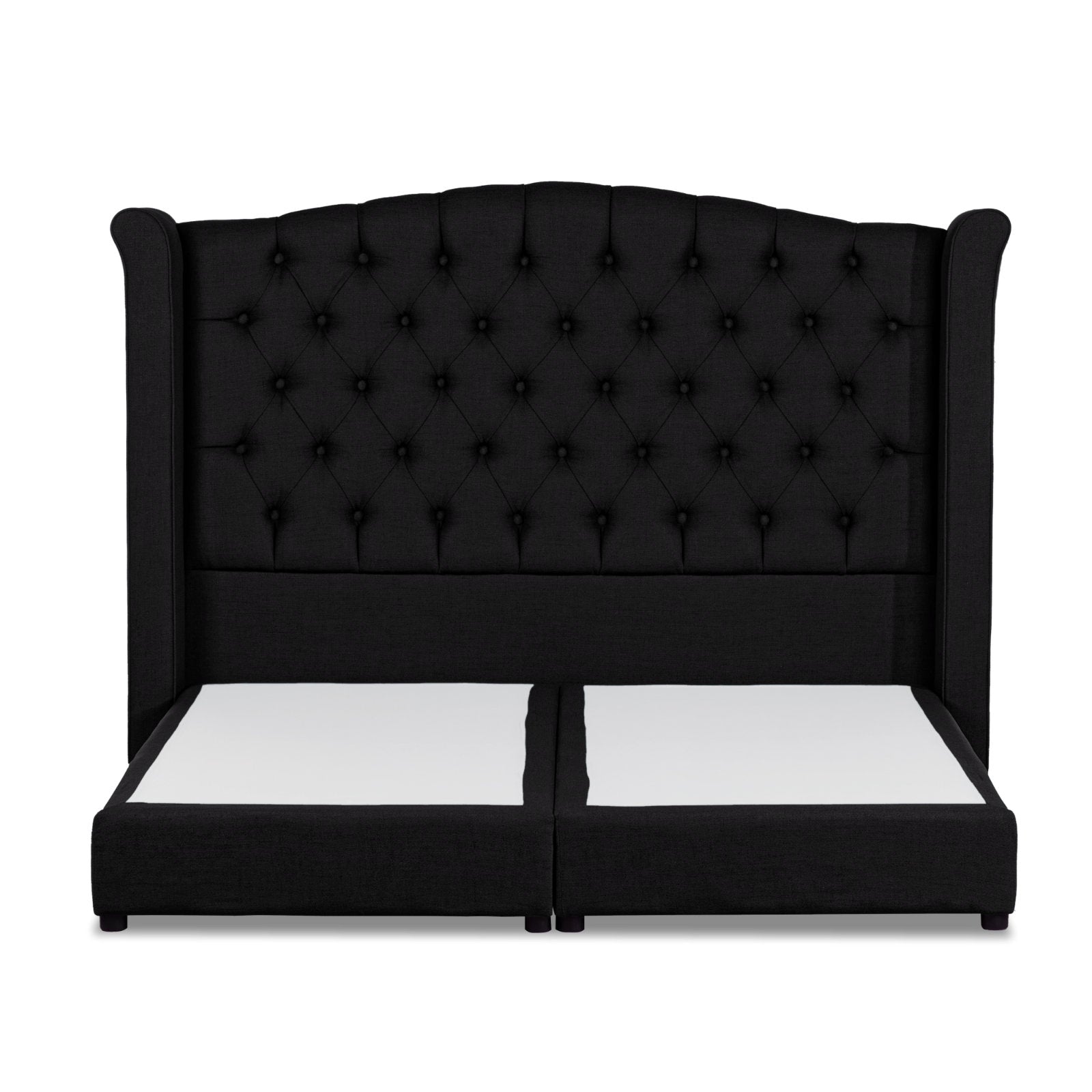 In House | Taj Mahal Bed Frame Linen Black 200x100