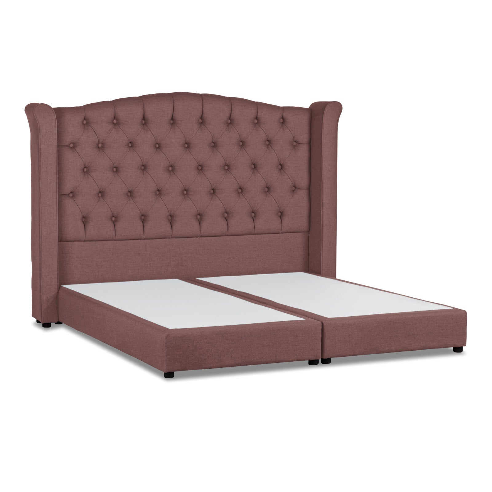 In House | Taj Mahal Bed Frame Linen Dark Pink 200x90