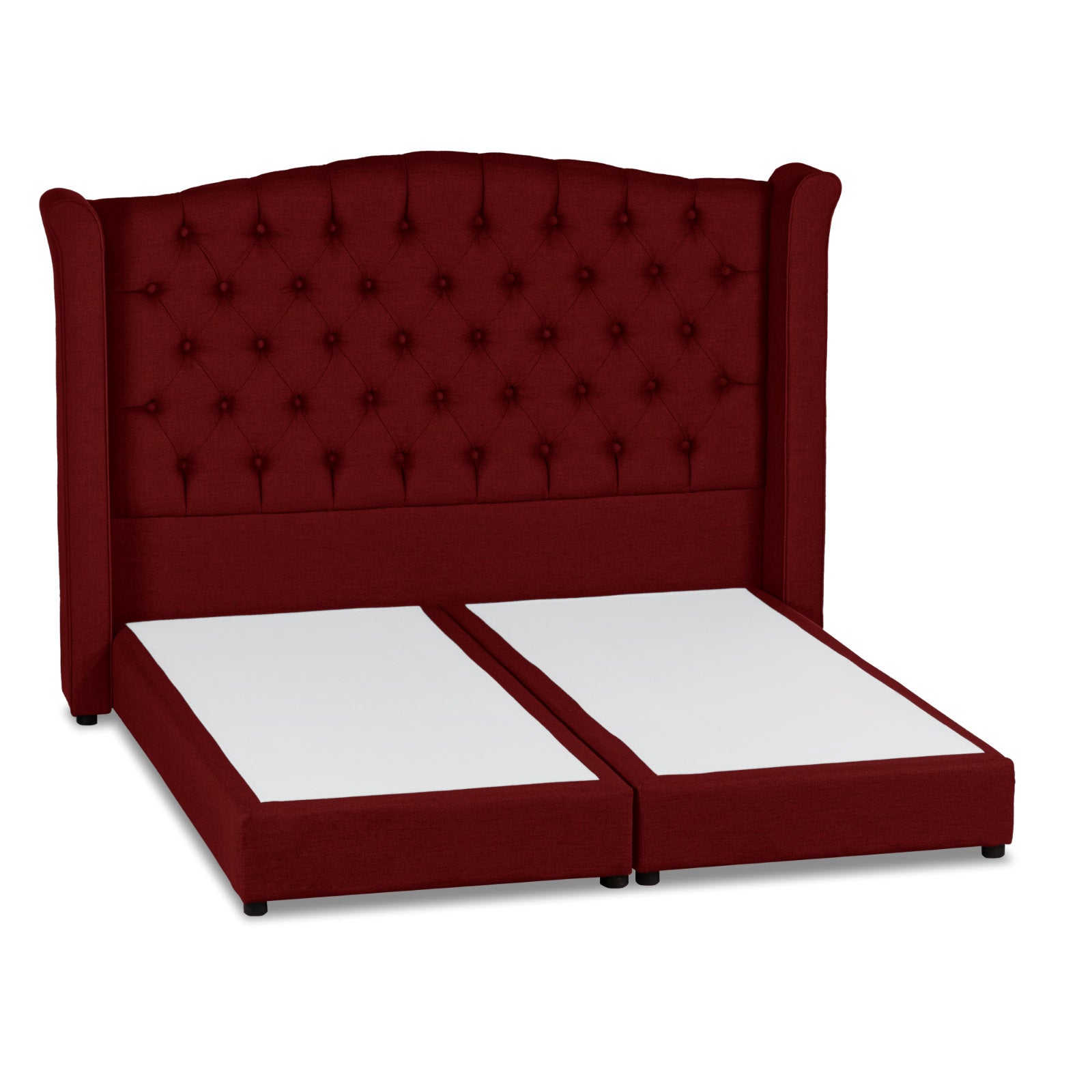In House | Taj Mahal Bed Frame Linen Burgundy 200x100